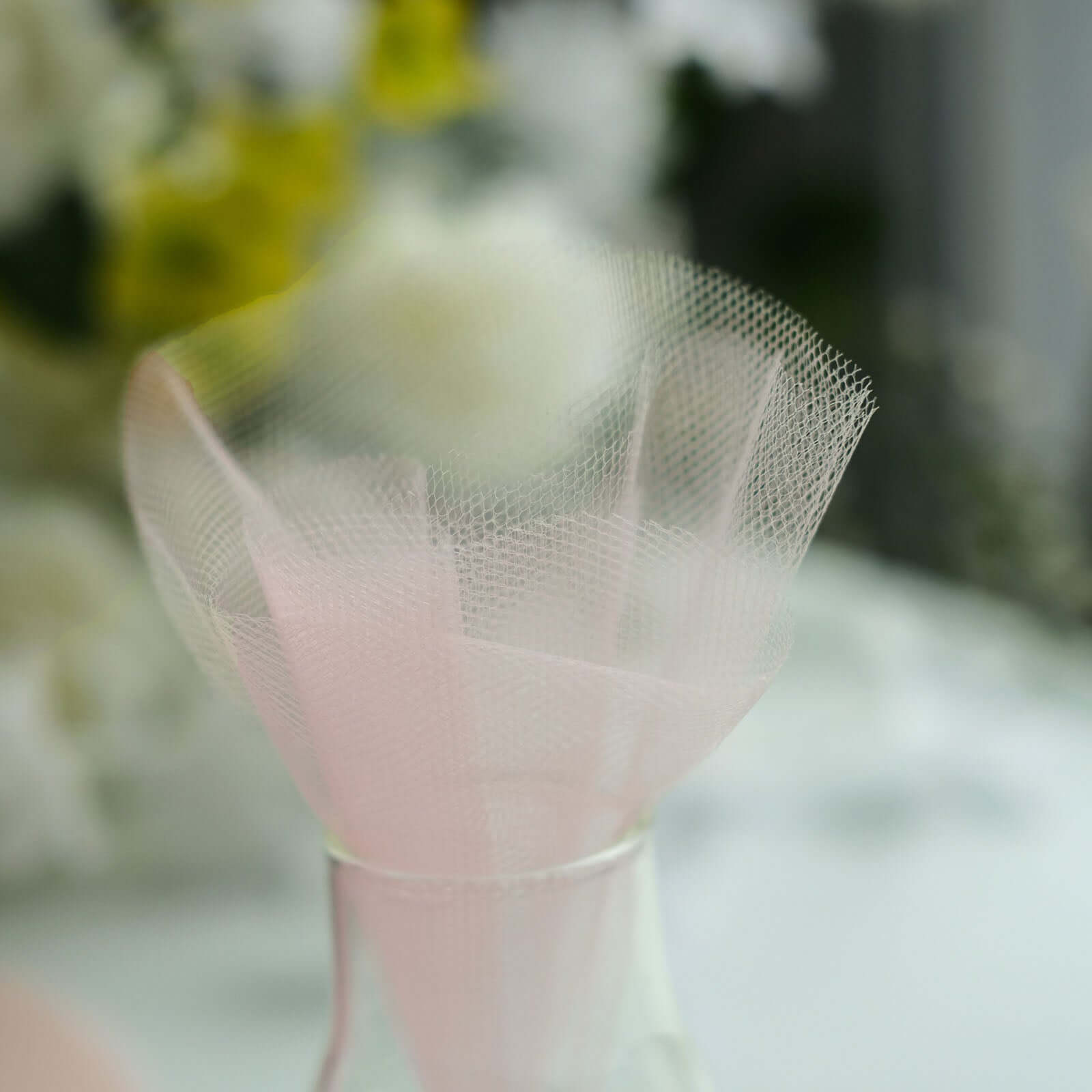 25 Pack 9" Blush Sheer Nylon Tulle Circles Favor Wrap Craft Fabric, DIY Candy Favor Wraps