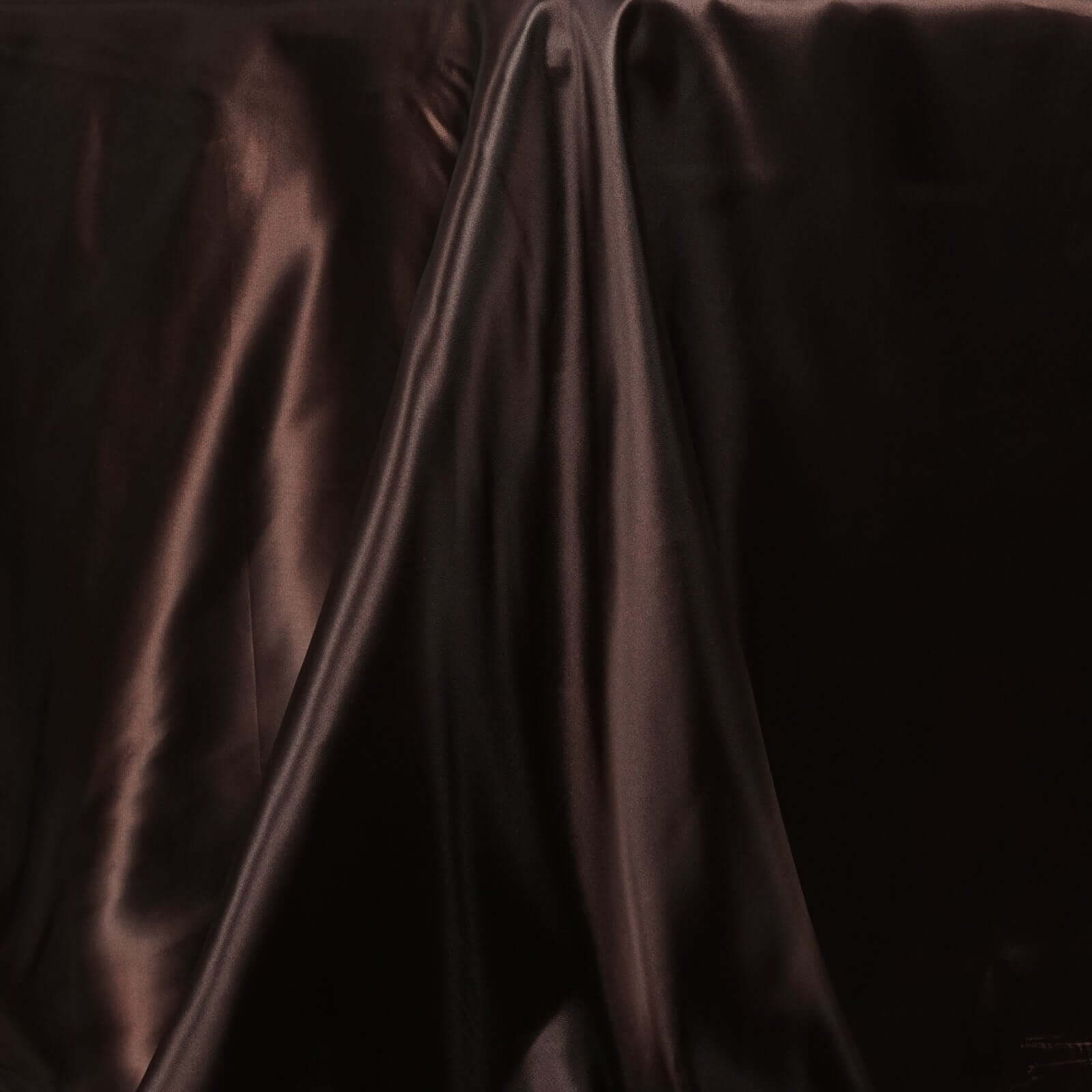 Satin Rectangular 90"x132" Tablecloth Chocolate Satin - Seamless Table Cover