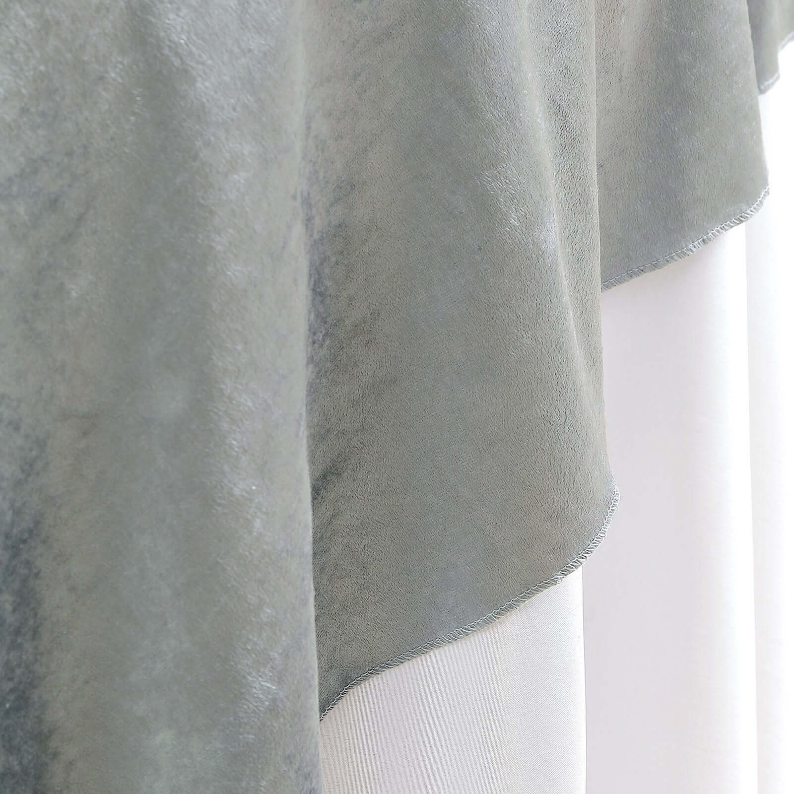 Velvet 72"x72" Table Overlay Square Tablecloth Silver - Premium Soft Finish for Sophisticated Celebrations