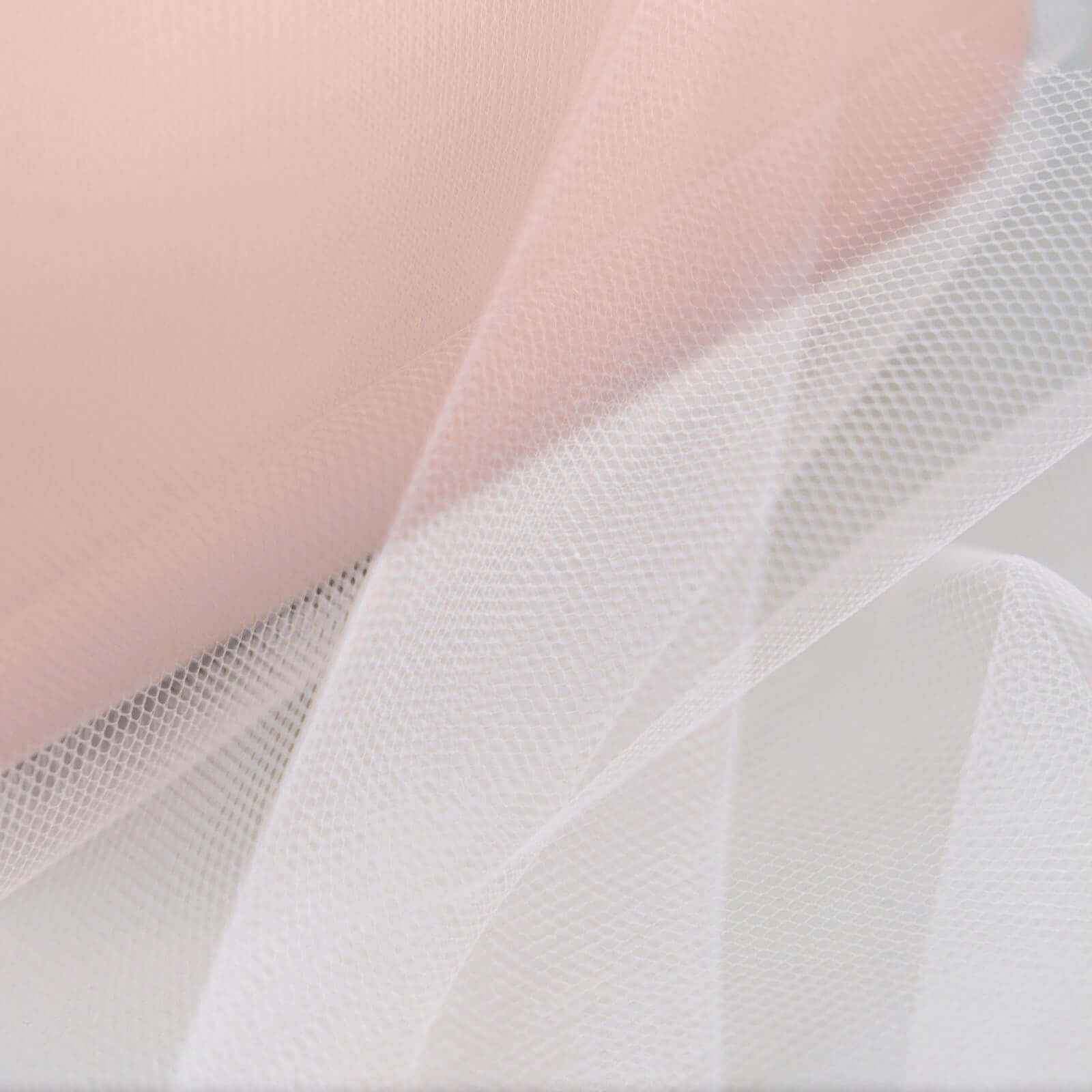 6"x100 Yards Blush Tulle Fabric Bolt, Sheer Fabric Spool Roll For Crafts