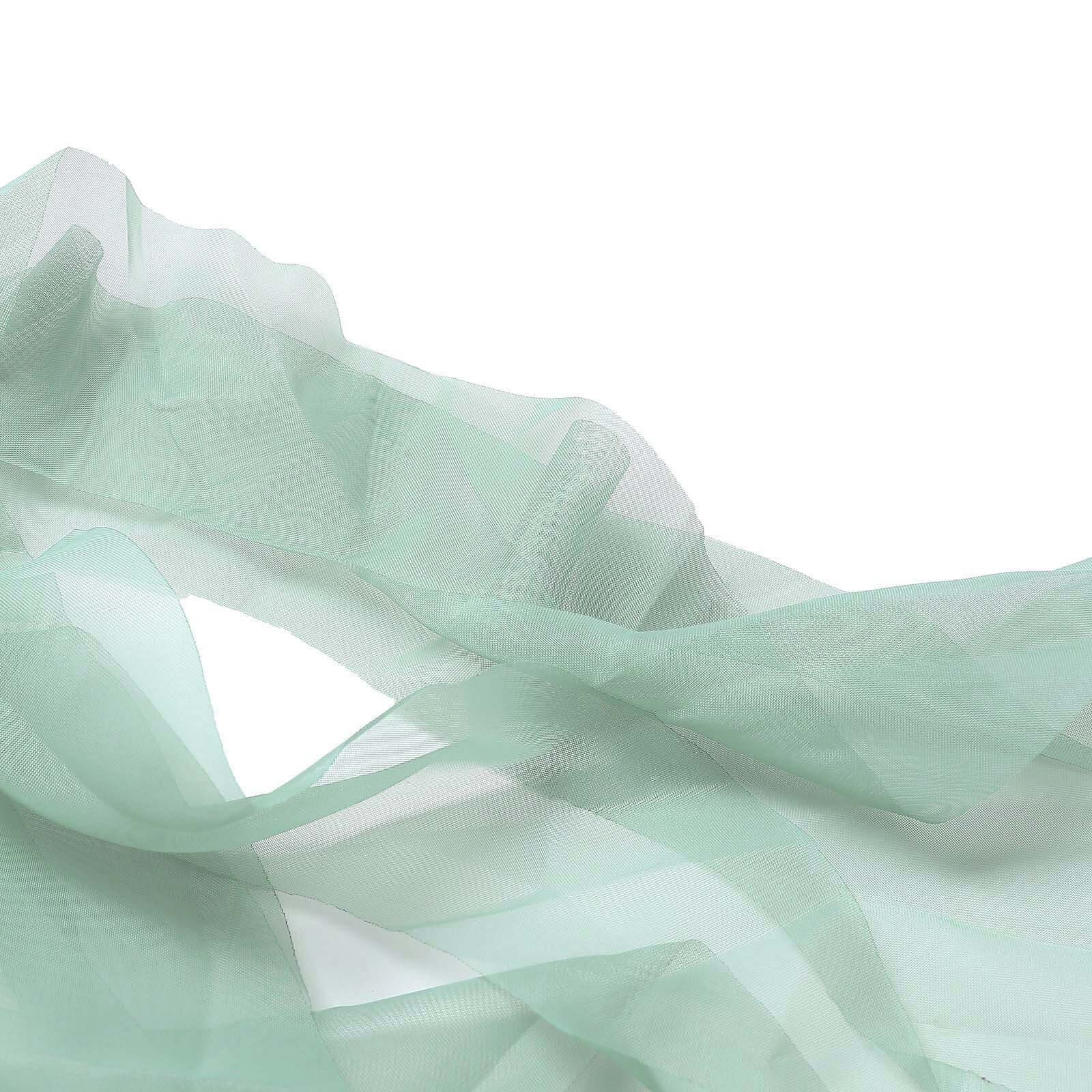 Chiffon Chair Sash with Curly Design Eucalyptus Sage - Stylish Chair Decorations