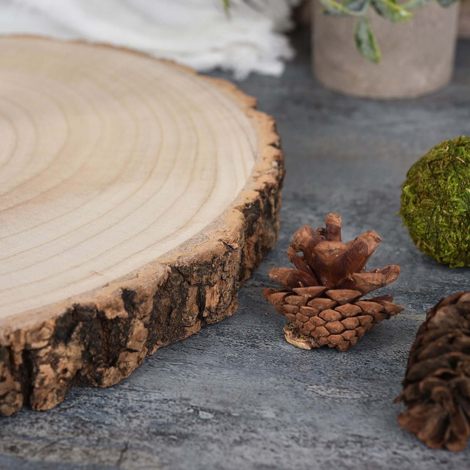 3-Tier Wooden Cheese Board Stand Tower Design Natural Wood Slice - Rustic Cupcake Centerpiece with Assembly Tools 19"