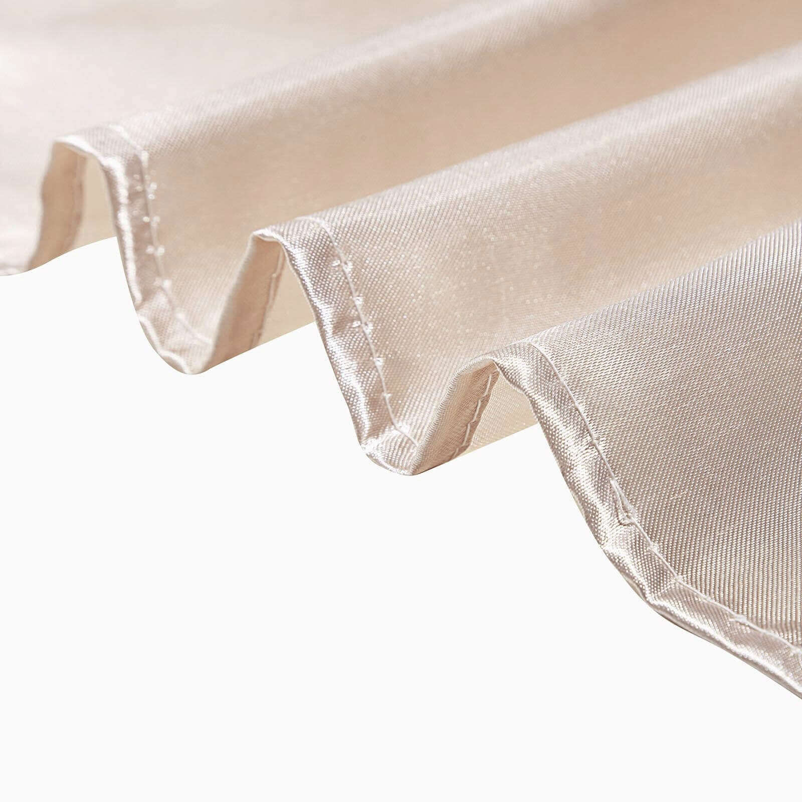 Satin 72"x72" Table Overlay Square Tablecloth Beige - Smooth Finish Table Cover