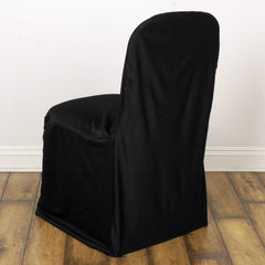 Scuba Stretch Chair Cover Black for Banquet Chairs Slim Fit Design - Wrinkle Free and Durable Slipcover