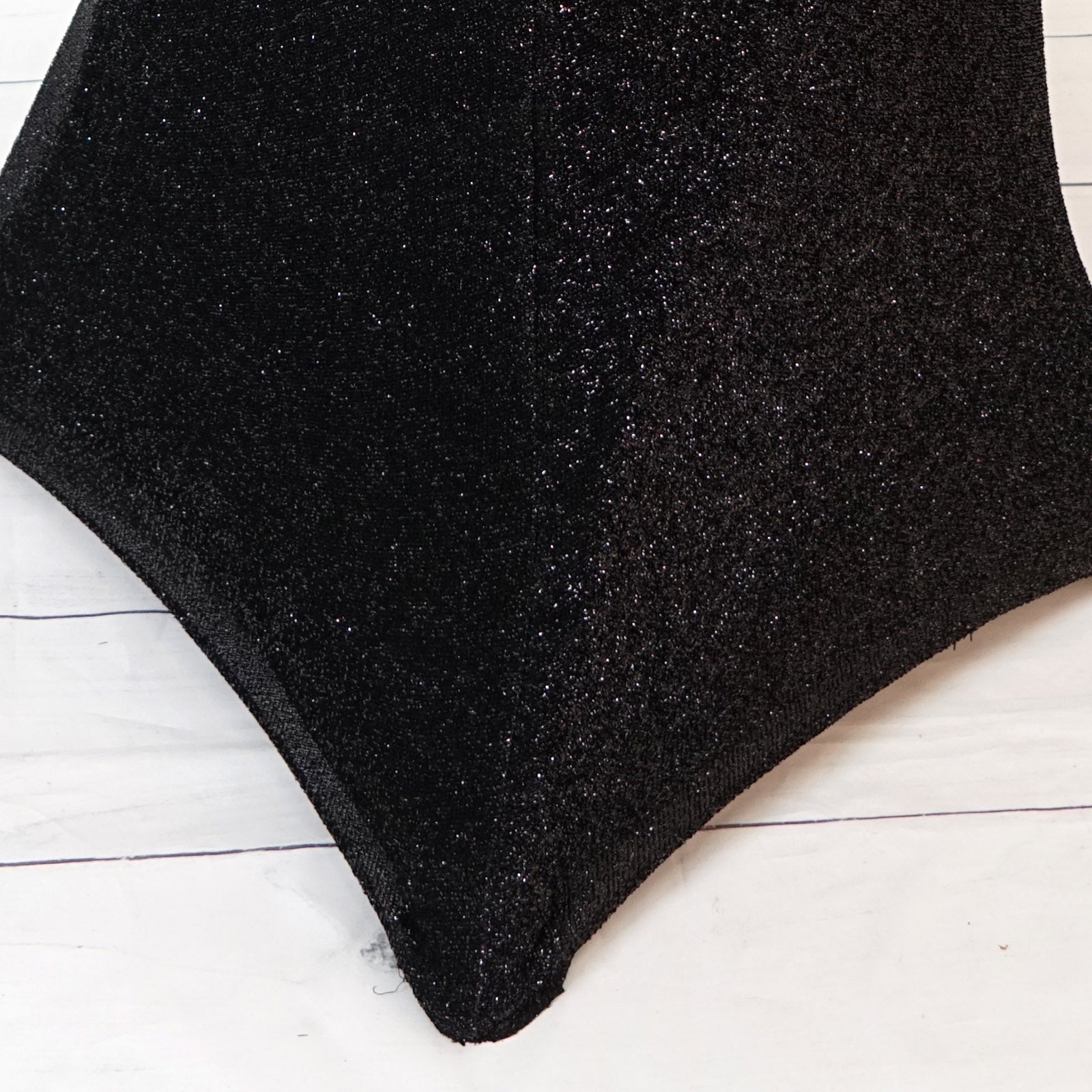 Black Metallic Shiny Glittered Spandex Cocktail Table Cover