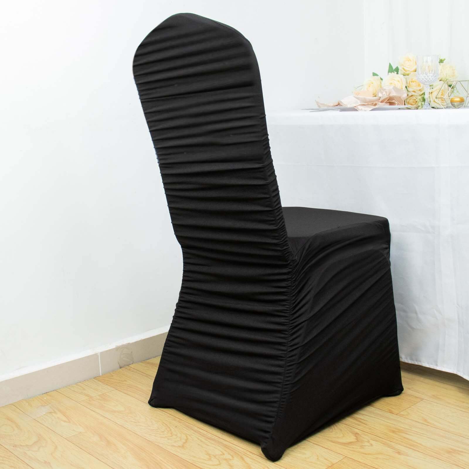 Stretch Spandex Chair Cover Rouge for Banquet Chairs Black - Fitted Slip-On Slipcover