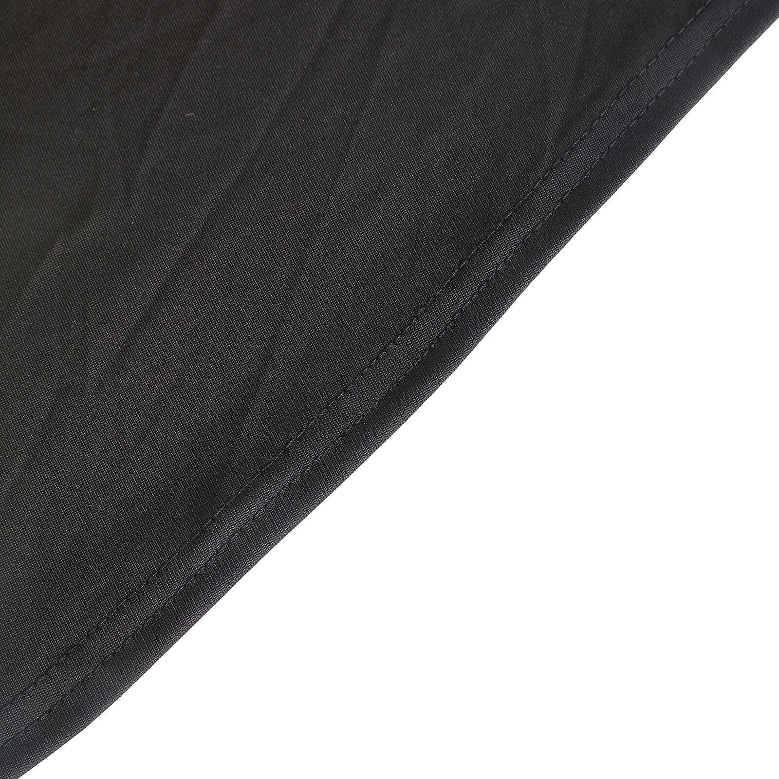 Spandex Rectangle 72"x30" Table Skirt Black with Wavy Skirt-Like Effect Table Cover
