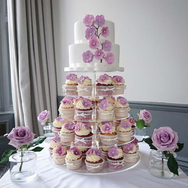 Acrylic Round DIY Cake Stand Plate Clear - Customized Tiered Dessert Display Holder for Treats Appetizers & Snacks 18"