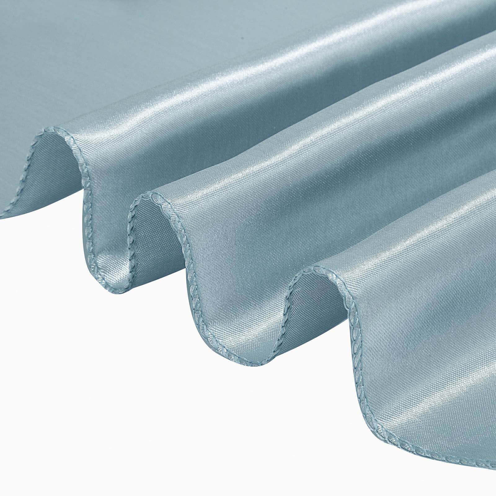 Satin Rectangular 90"x156" Tablecloth Dusty Blue - Seamless Table Cover