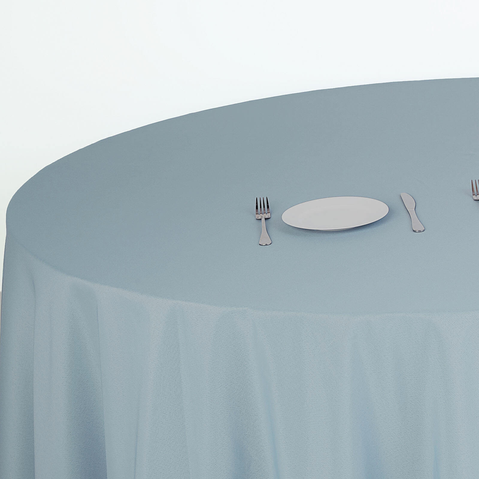 Polyester 132" Round Tablecloth Dusty Blue - Seamless Chic Table Cover