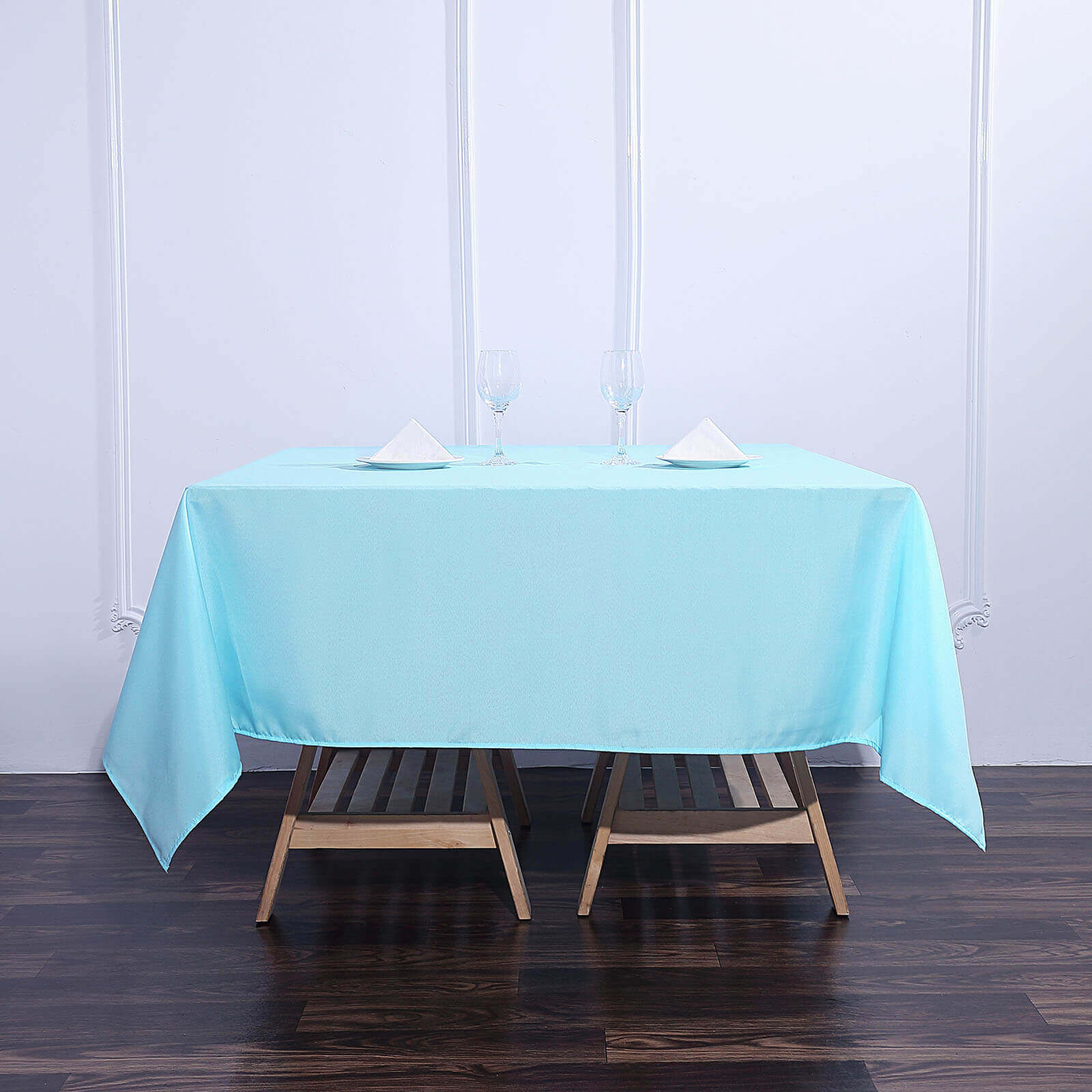 Polyester Square 70"x70" Tablecloth Light Blue - Wrinkle-Resistant & Durable Table Cover