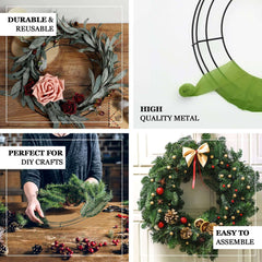 14" Black Metal Wire Wreath Frame, Wreath Ring