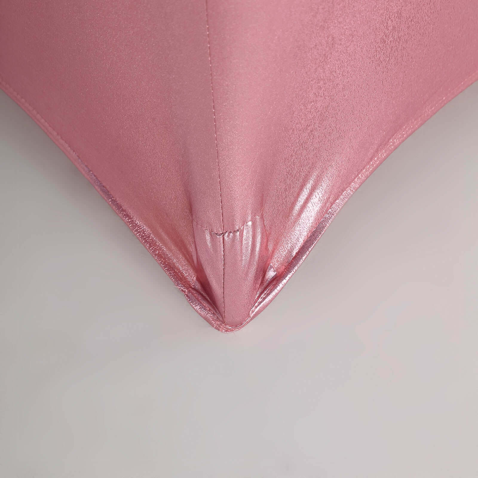 Metallic Spandex 32" Fitted Round Cocktail Table Cover Rose Gold Highboy Tablecloth - Stretch Fit & Water-Resistant