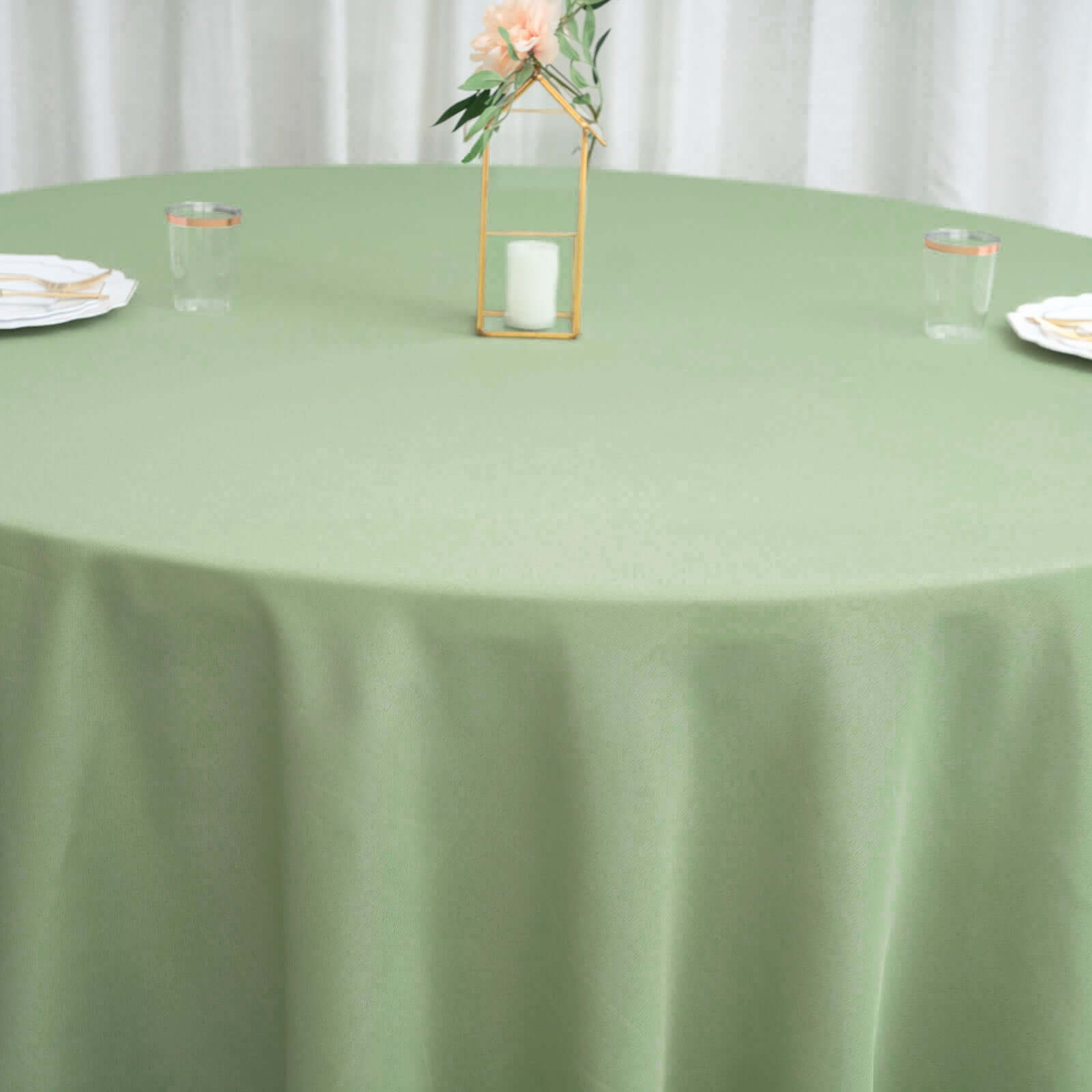 Polyester 108" Round Tablecloth Sage Green - Wrinkle-Resistant Table Cover