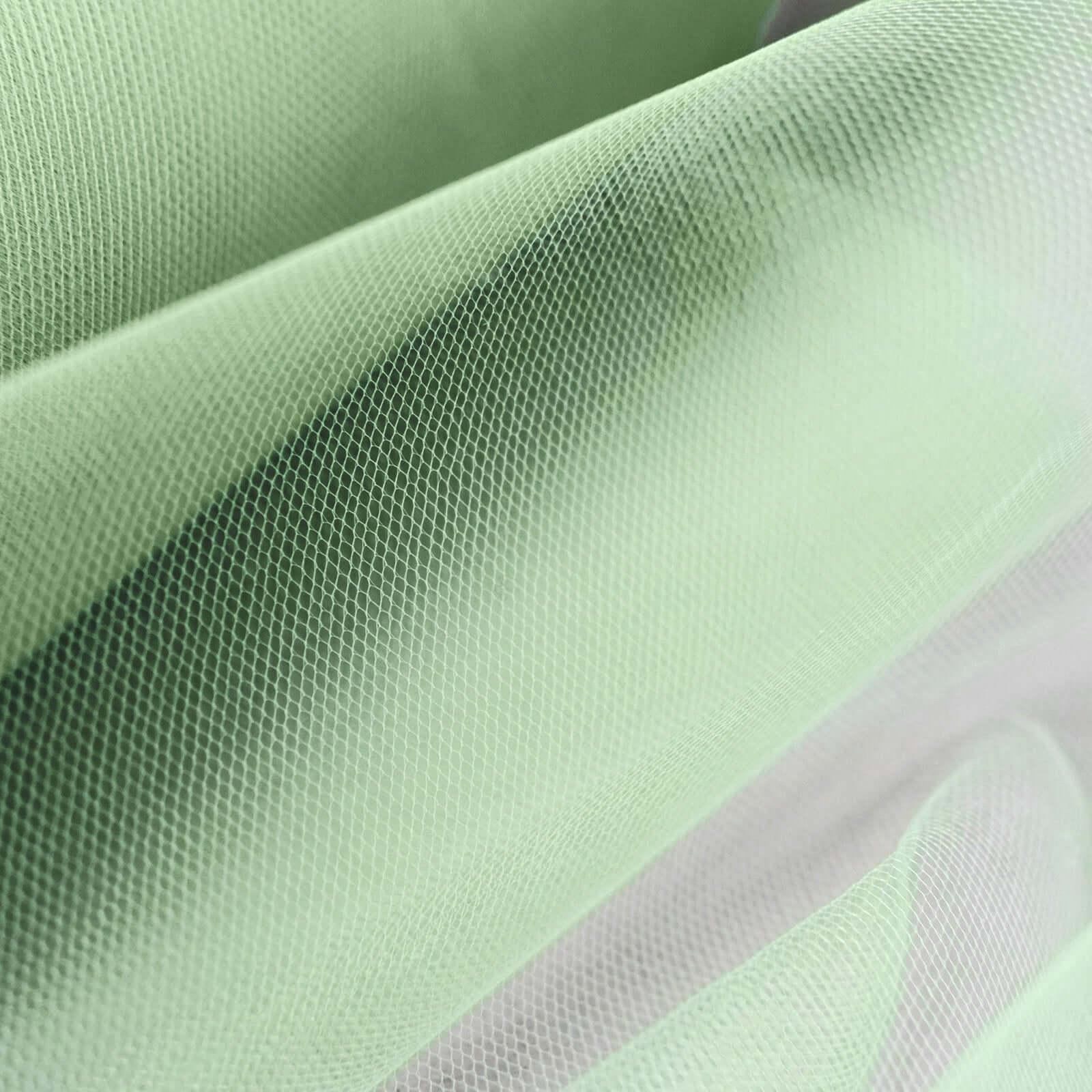 6"x100 Yards Sage Green Tulle Fabric Bolt, Sheer Fabric Spool Roll For Crafts
