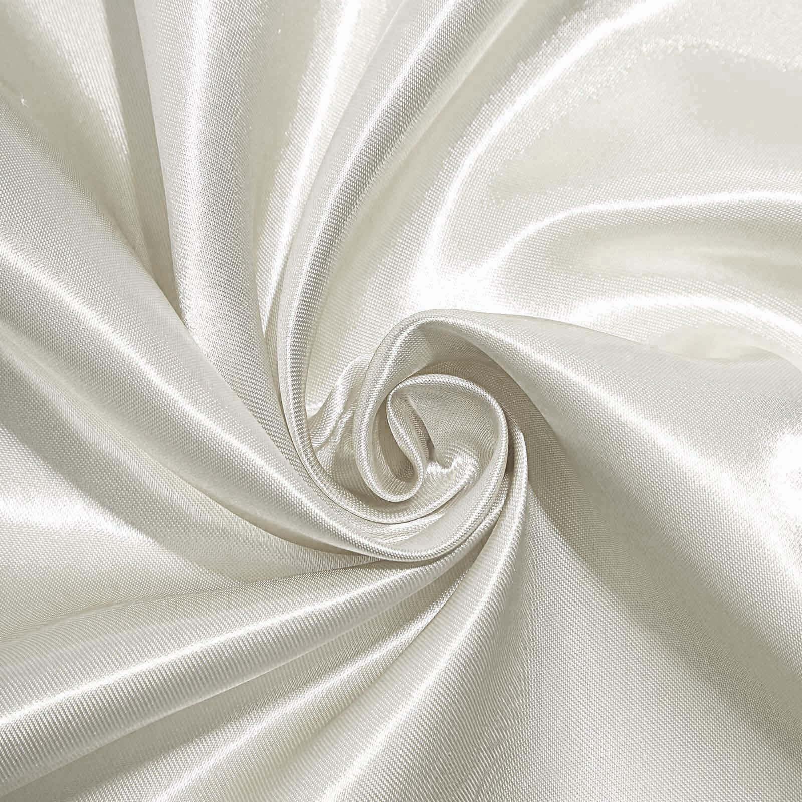 Satin Rectangular 90"x156" Tablecloth Ivory - Seamless Table Cover