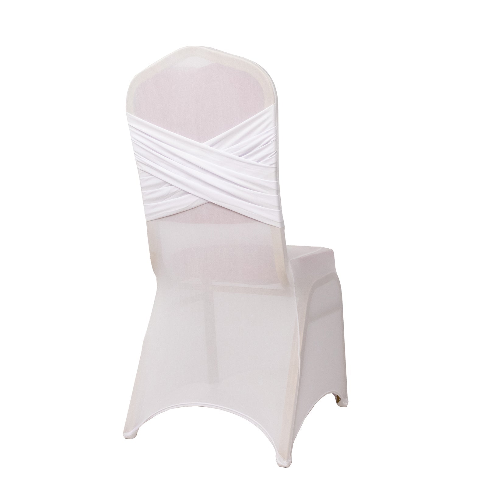 Spandex Chair Cover Madrid Style for Banquet Chairs White - Stylish Stretch 180GSM Fitted Slipcover for Weddings