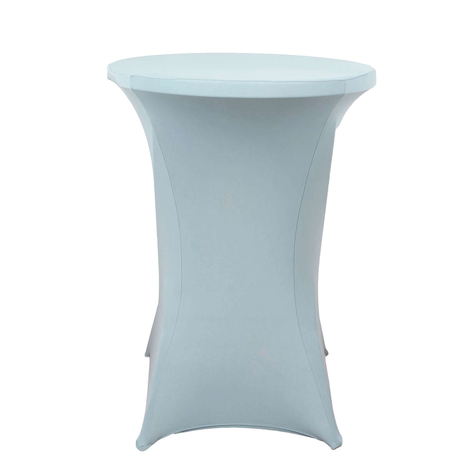 Spandex 24"-32" Round Cocktail Table Cover Dusty Blue - Easy to Maintain Stretch Fitted Highboy Tablecloth