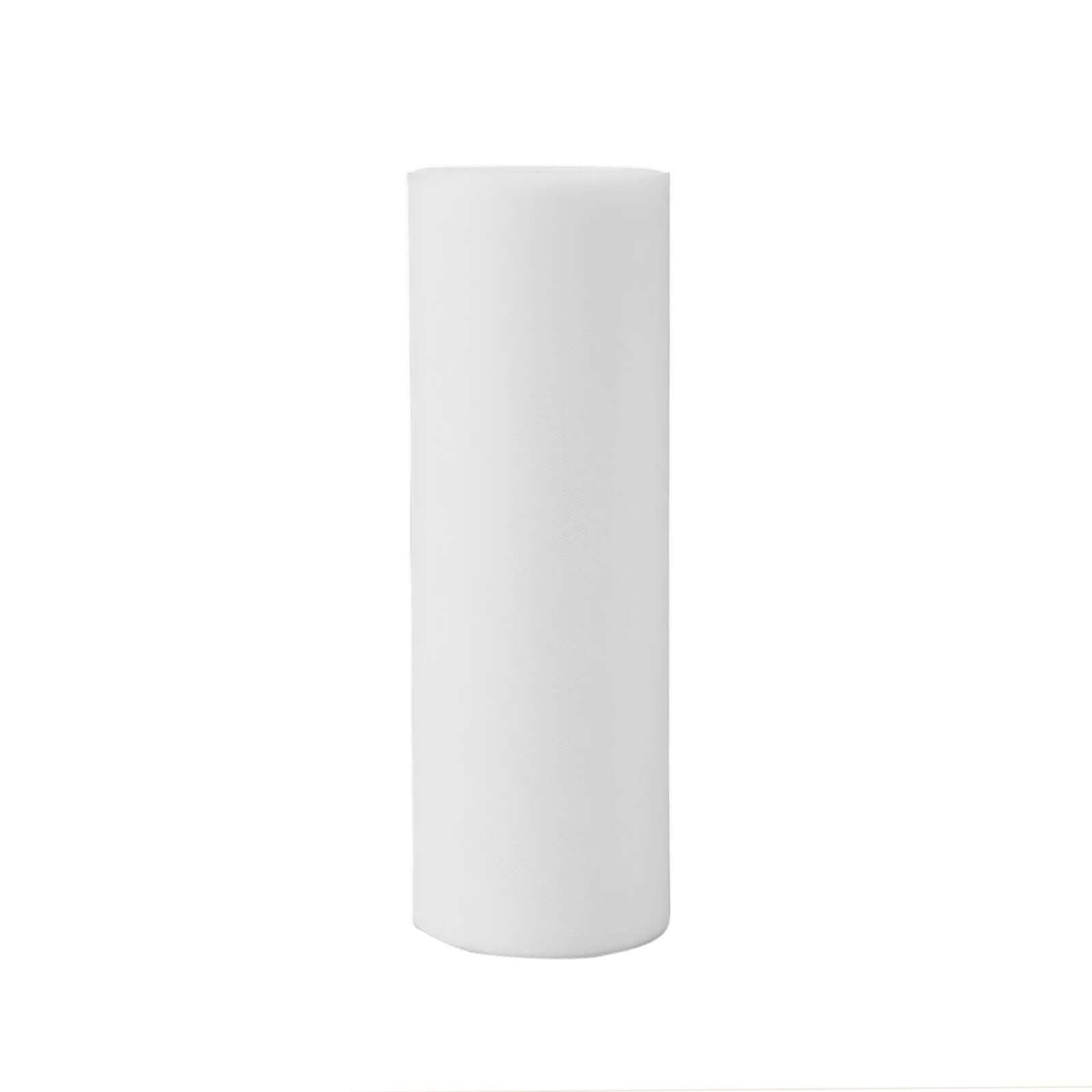 12"x100 Yards White Tulle Fabric Bolt, Sheer Fabric Spool Roll For Crafts