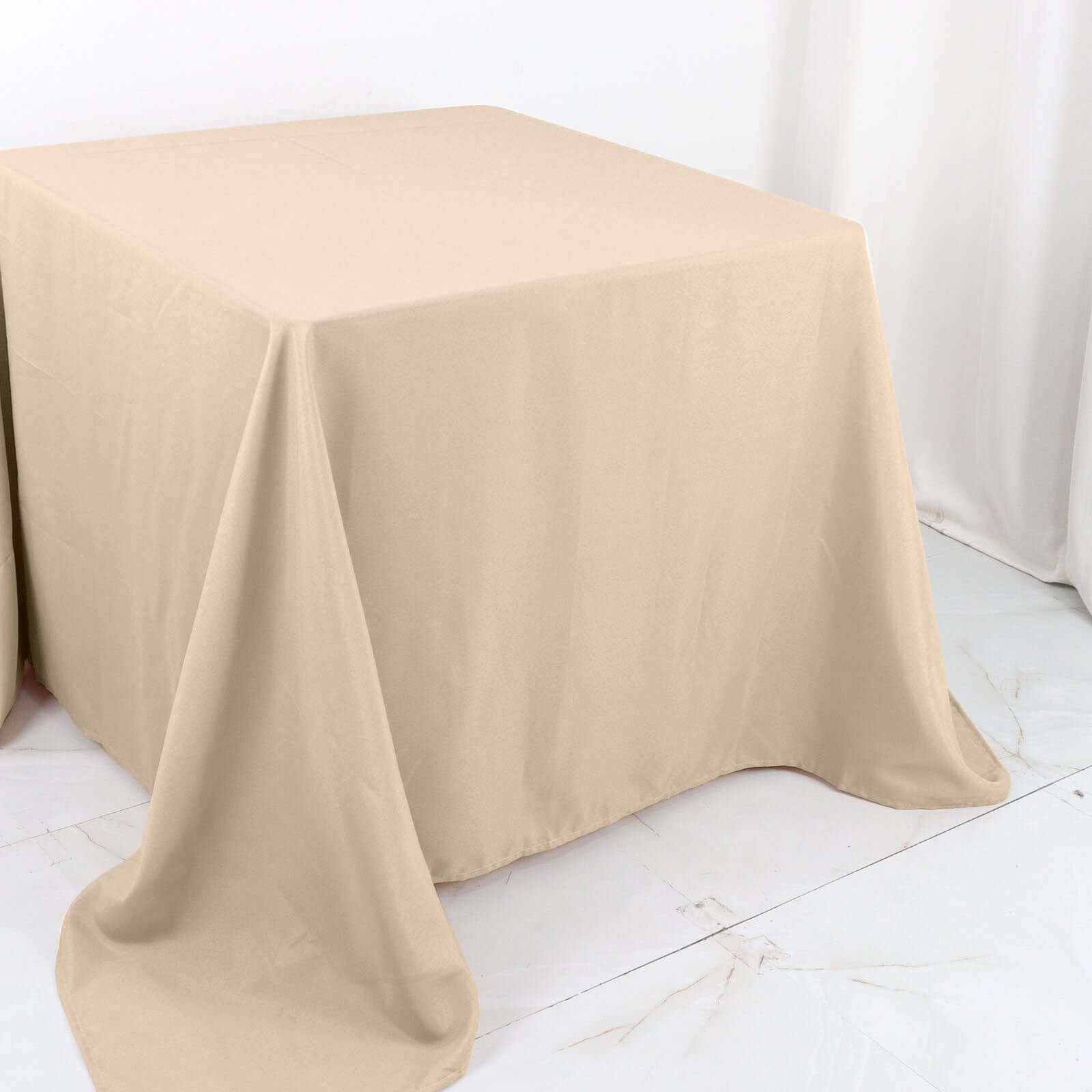 Polyester Square 90"x90" Tablecloth Nude - Wrinkle-Resistant & Durable Table Cover