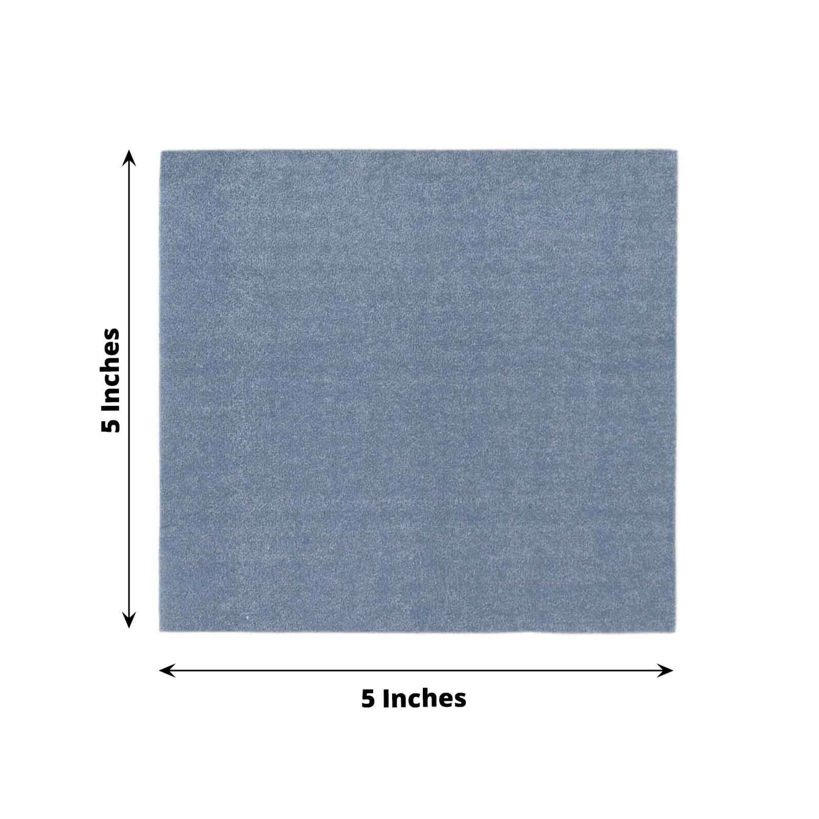 50-Pack Paper Beverage Napkins Dusty Blue - 2 Ply Disposable Soft 18GSM Cocktail Napkins 5"x5"