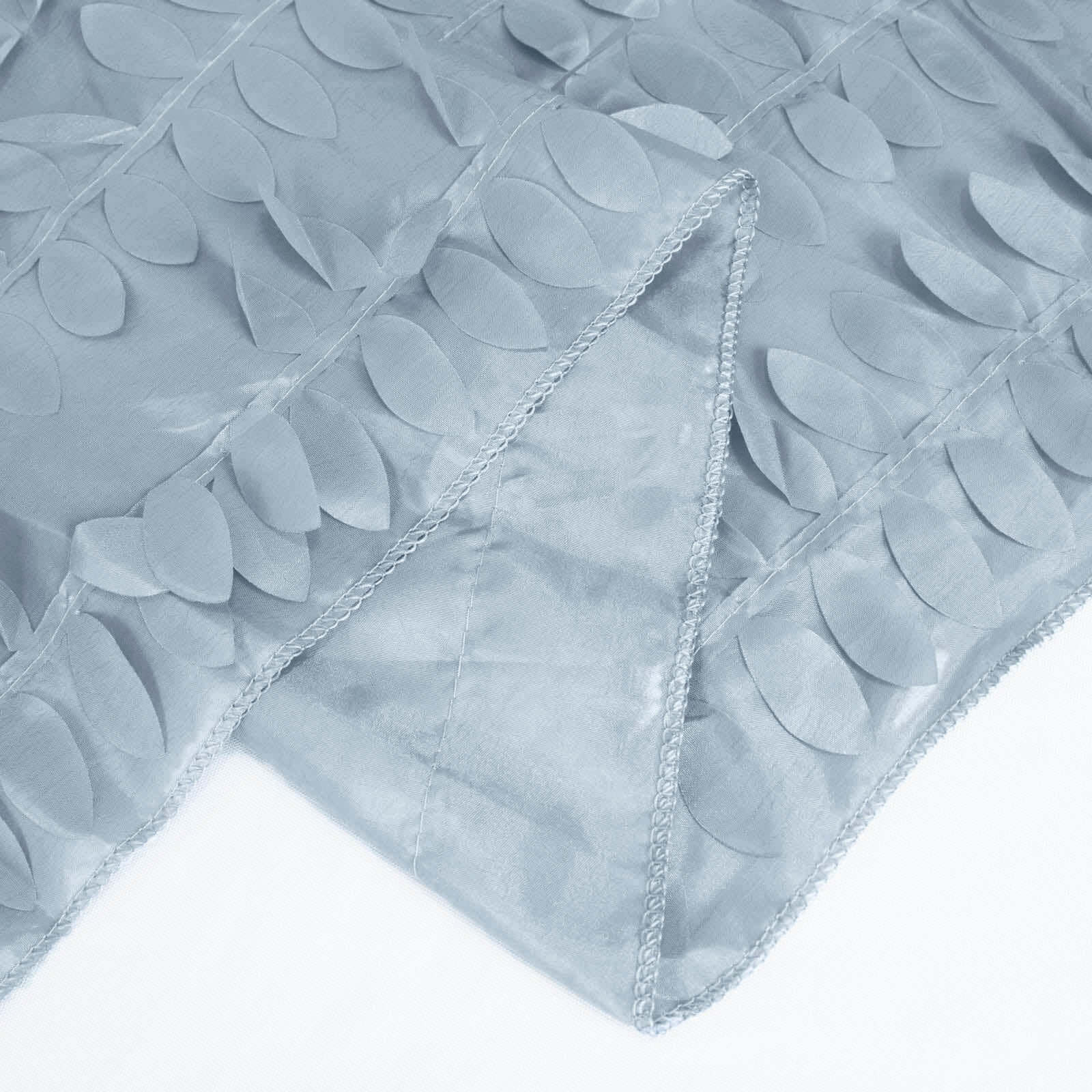 Taffeta 72"x72" Table Overlay Square Tablecloth Dusty Blue - 3D Leaf Petal Table Cover