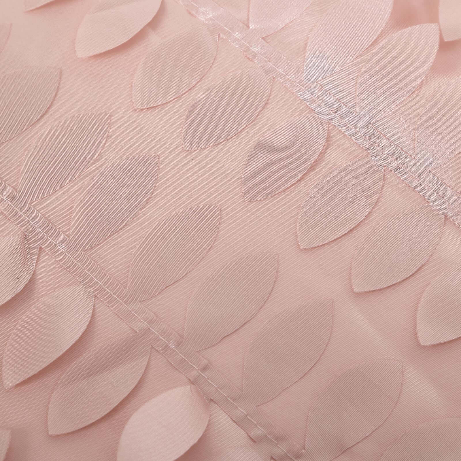 8ftx8ft Dusty Rose 3D Leaf Petal Taffeta Event Curtain Drapes, Backdrop Event Panel With Rod Pocket