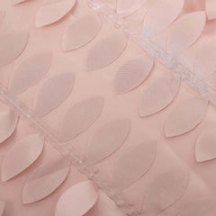 8ftx8ft Dusty Rose 3D Leaf Petal Taffeta Event Curtain Drapes, Backdrop Event Panel With Rod Pocket