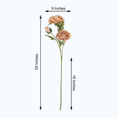 2 Bushes 29" Tall Dusty Rose Artificial Silk Peony Flower Bouquets