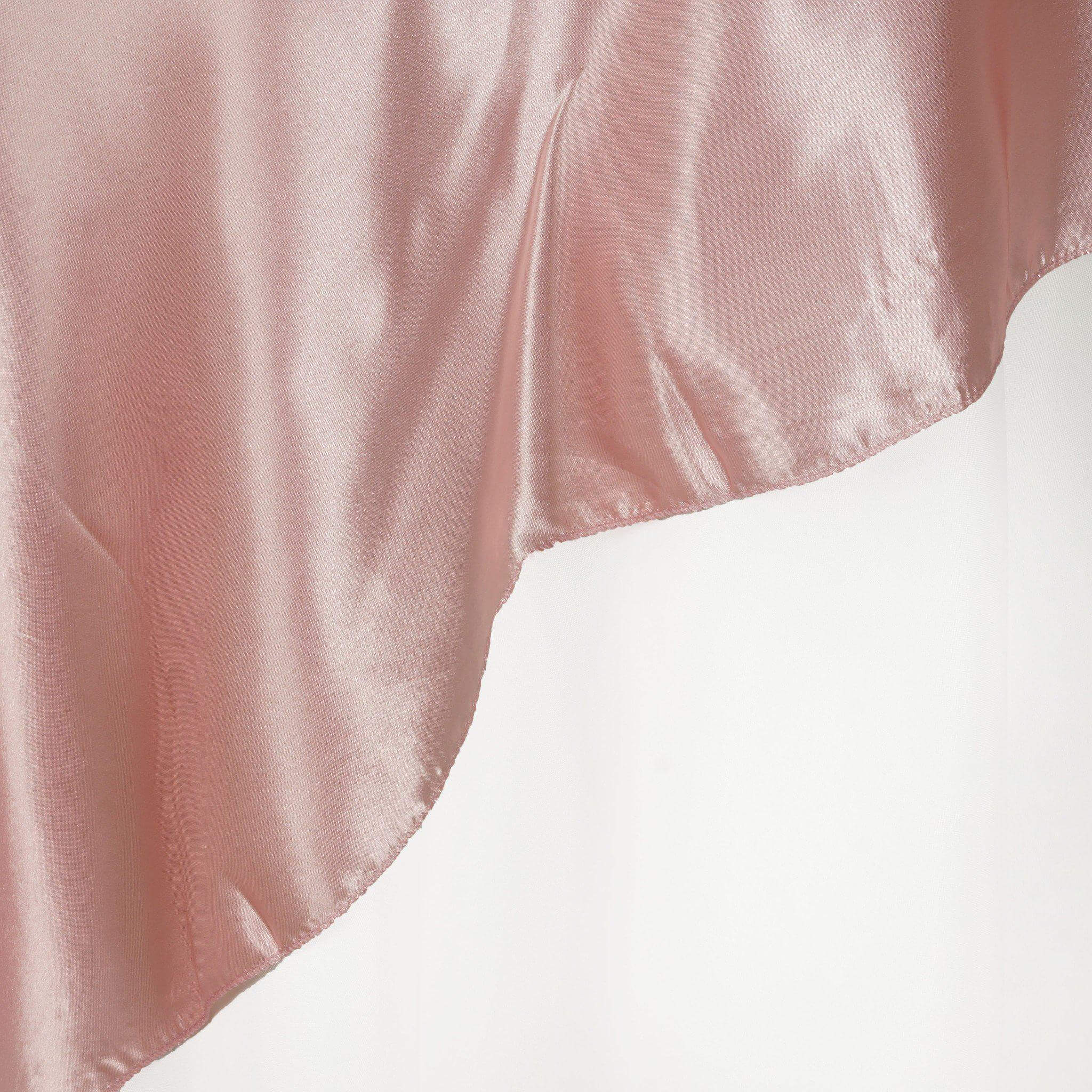Satin 90"x90" Table Overlay Square Tablecloth Dusty Rose - Smooth Finish Table Topper
