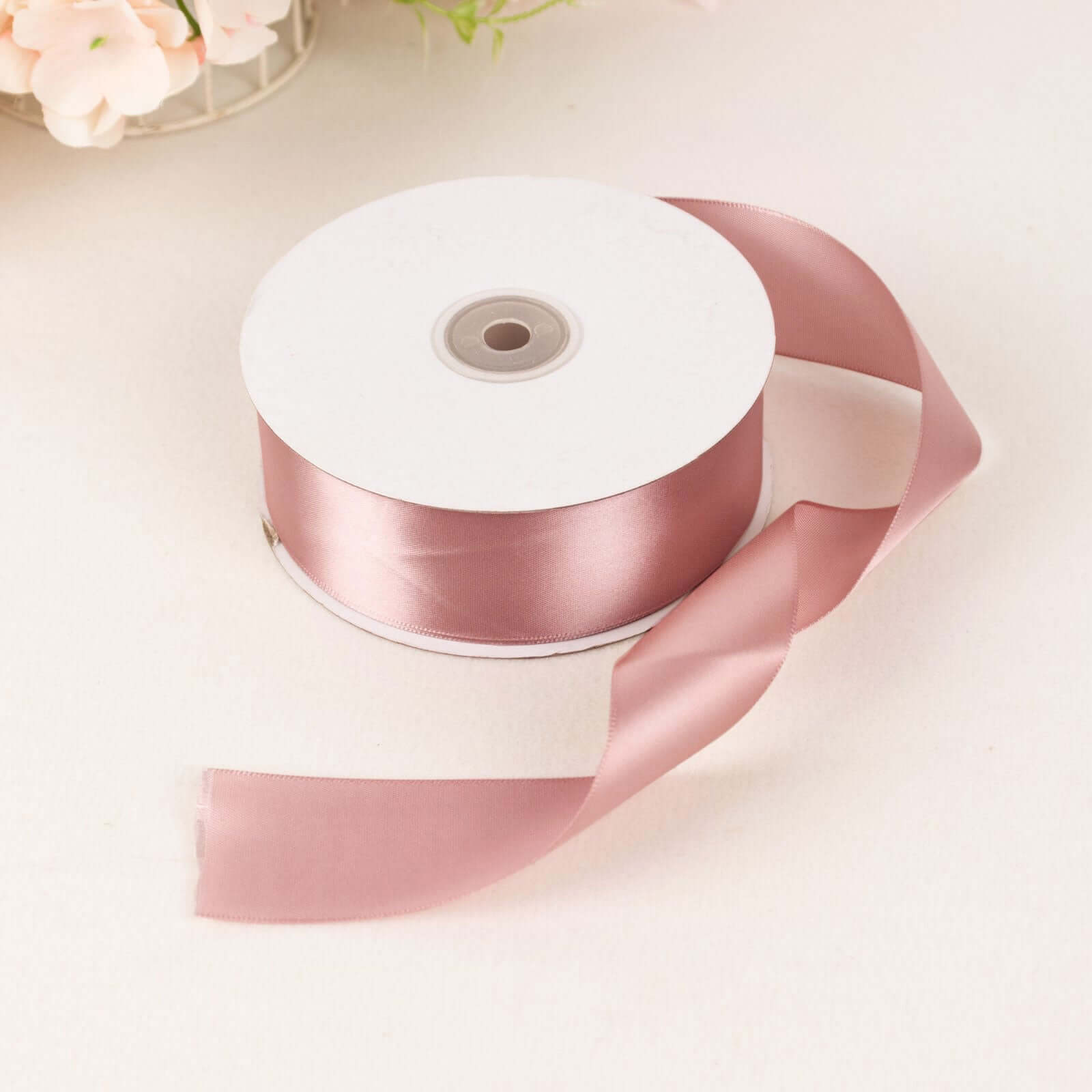 50 Yards 1.5" Dusty Rose Single Face Decorative Satin Ribbon