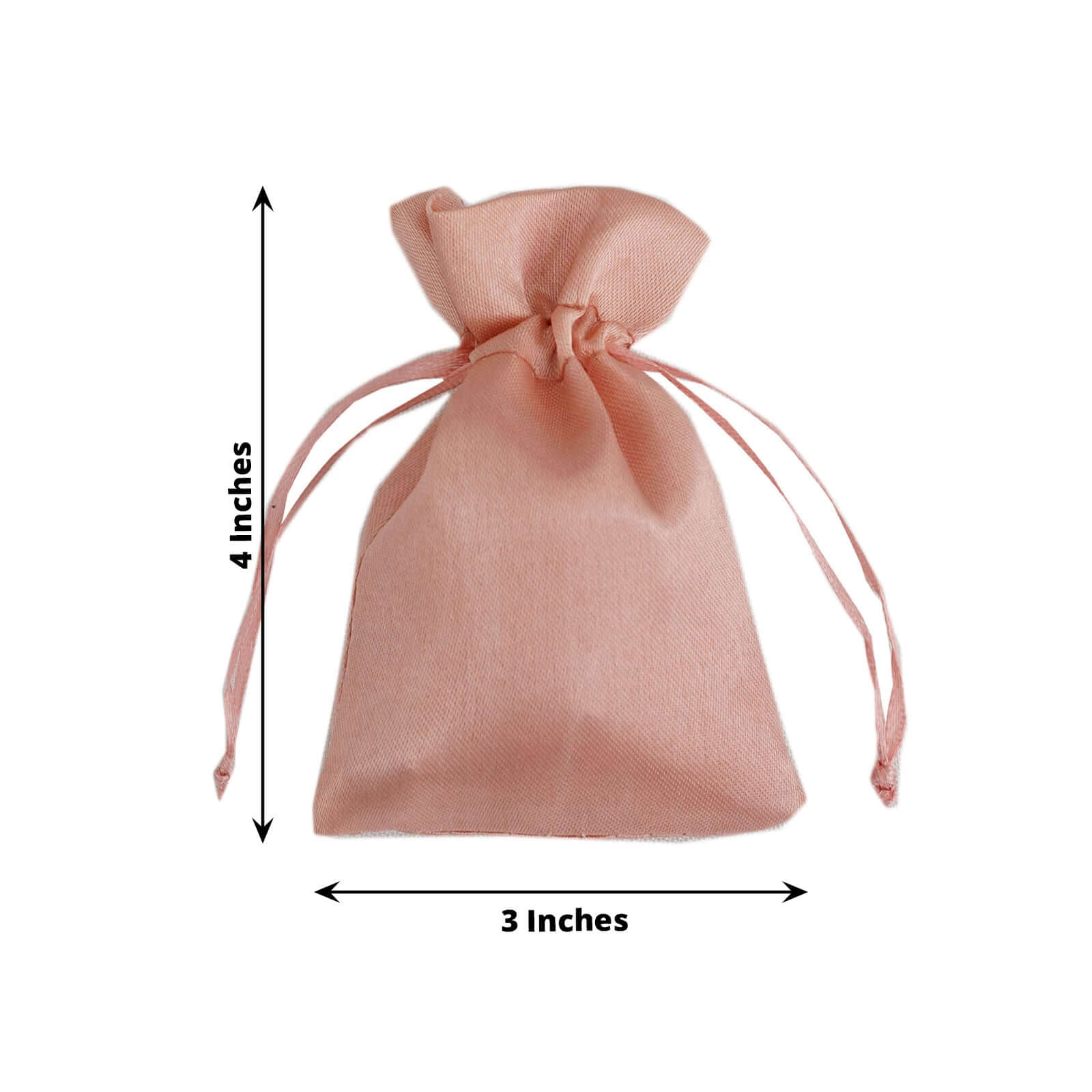 12 Pack 3" Dusty Rose Satin Drawstring Wedding Party Favor Gift Bags