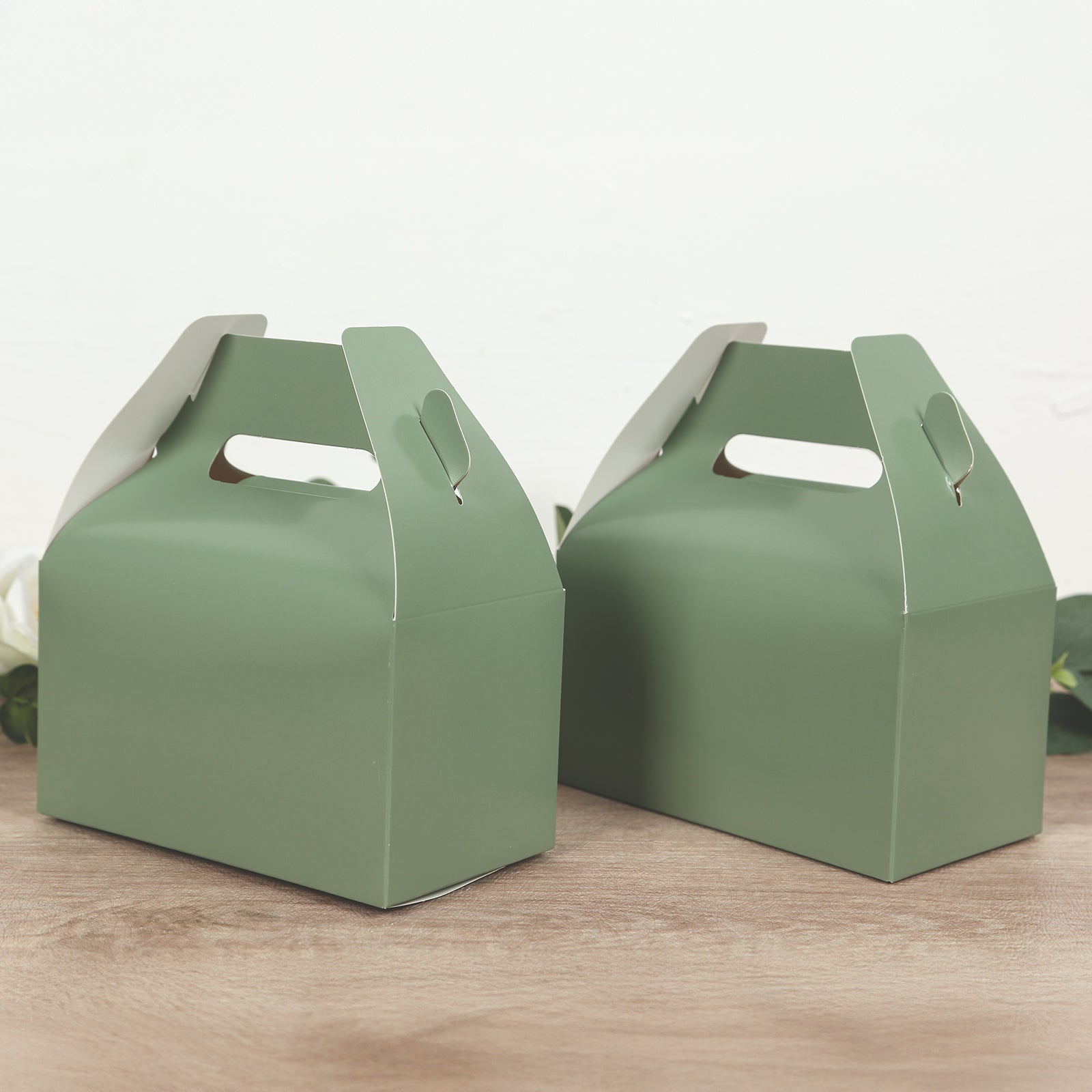 25 Pack Candy Gift Tote Gable Boxes, Dusty Sage Green Party Favor Treat Boxes - 6"x3.5"x7"