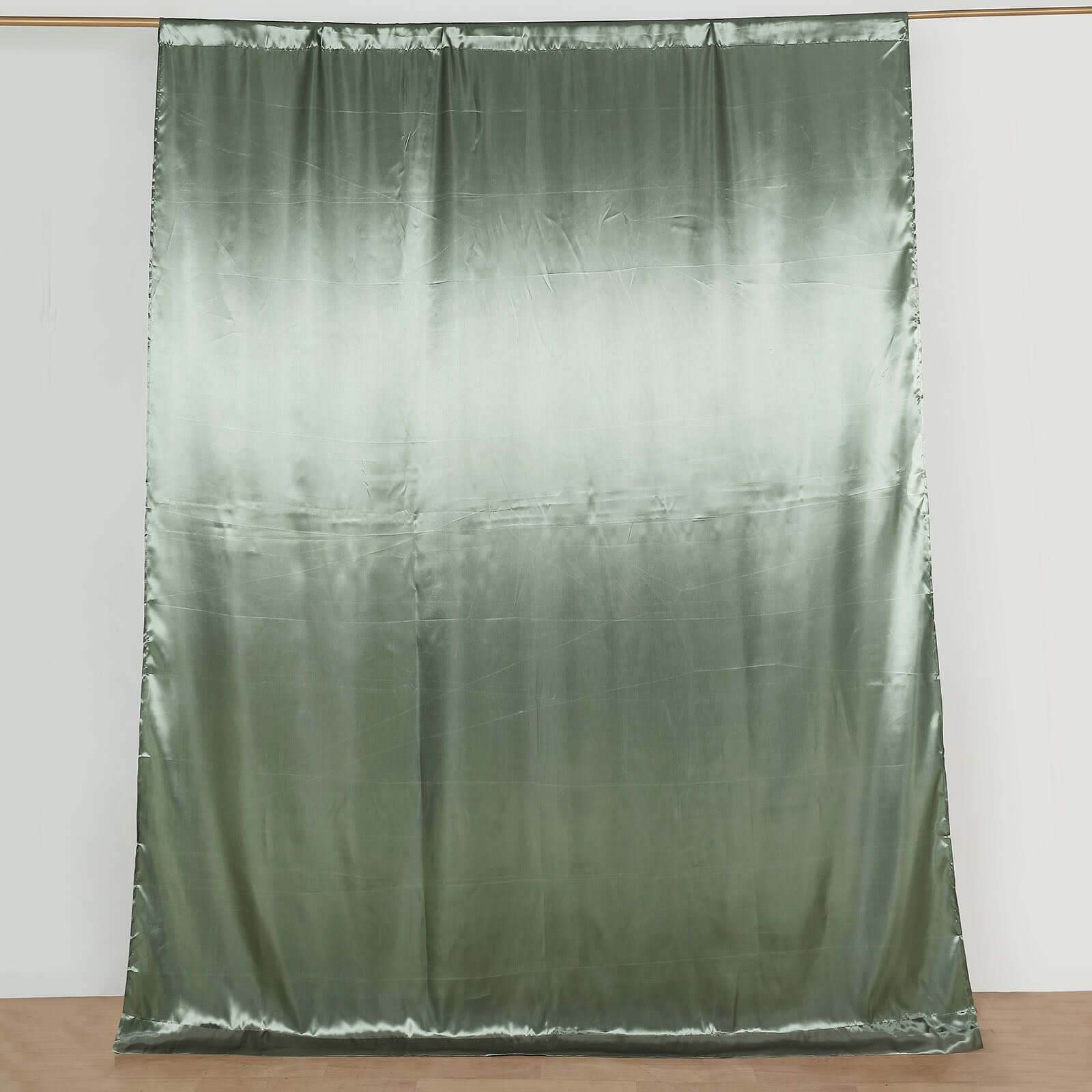 8ftx10ft Dusty Sage Green Satin Event Curtain Drapes, Backdrop Event Panel