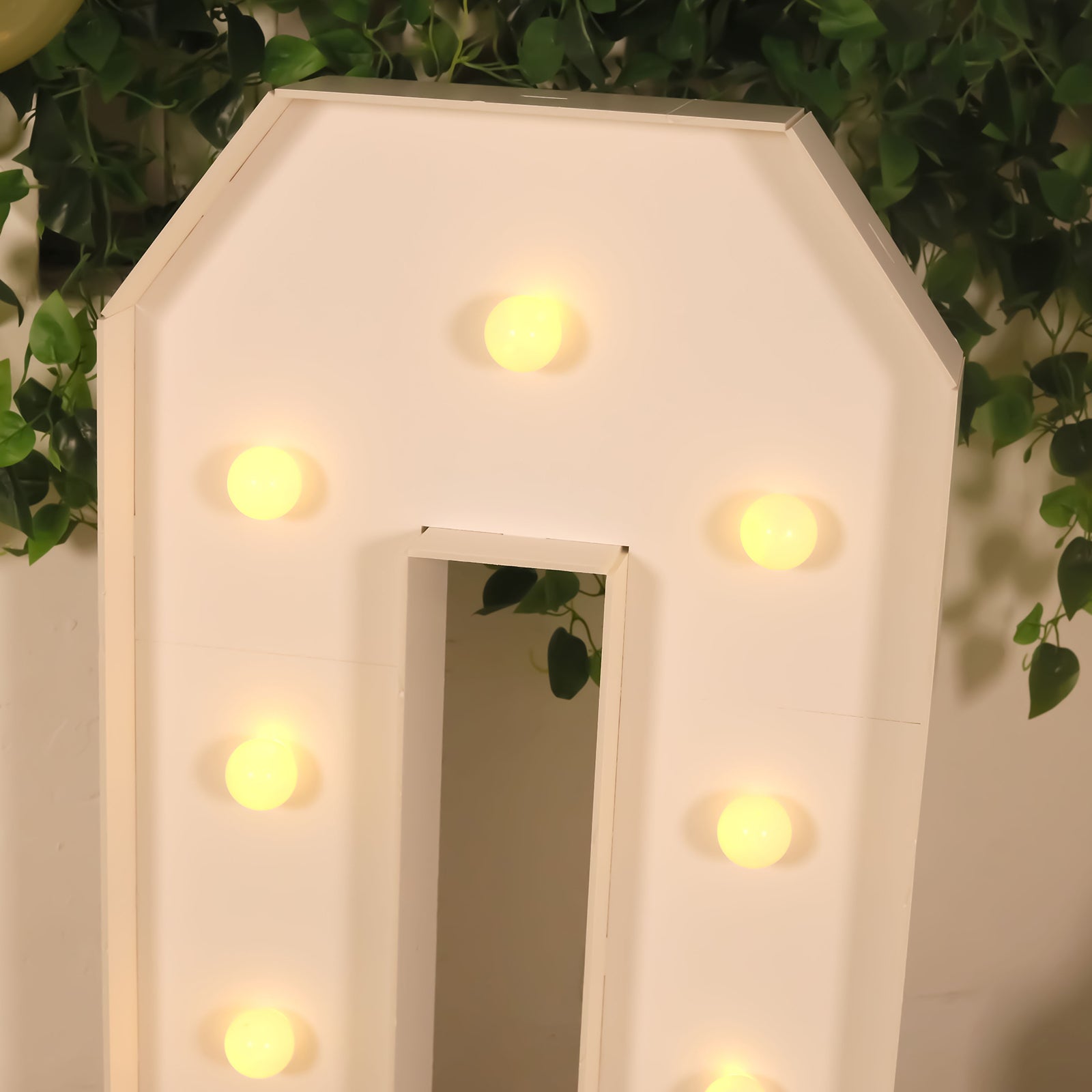 Giant LED Marquee Light Up Letter "Q", White 4ft Pre-Cut Foam Board with 10 Warm White Battery Operated LEDs, Glue Gun and Sticks