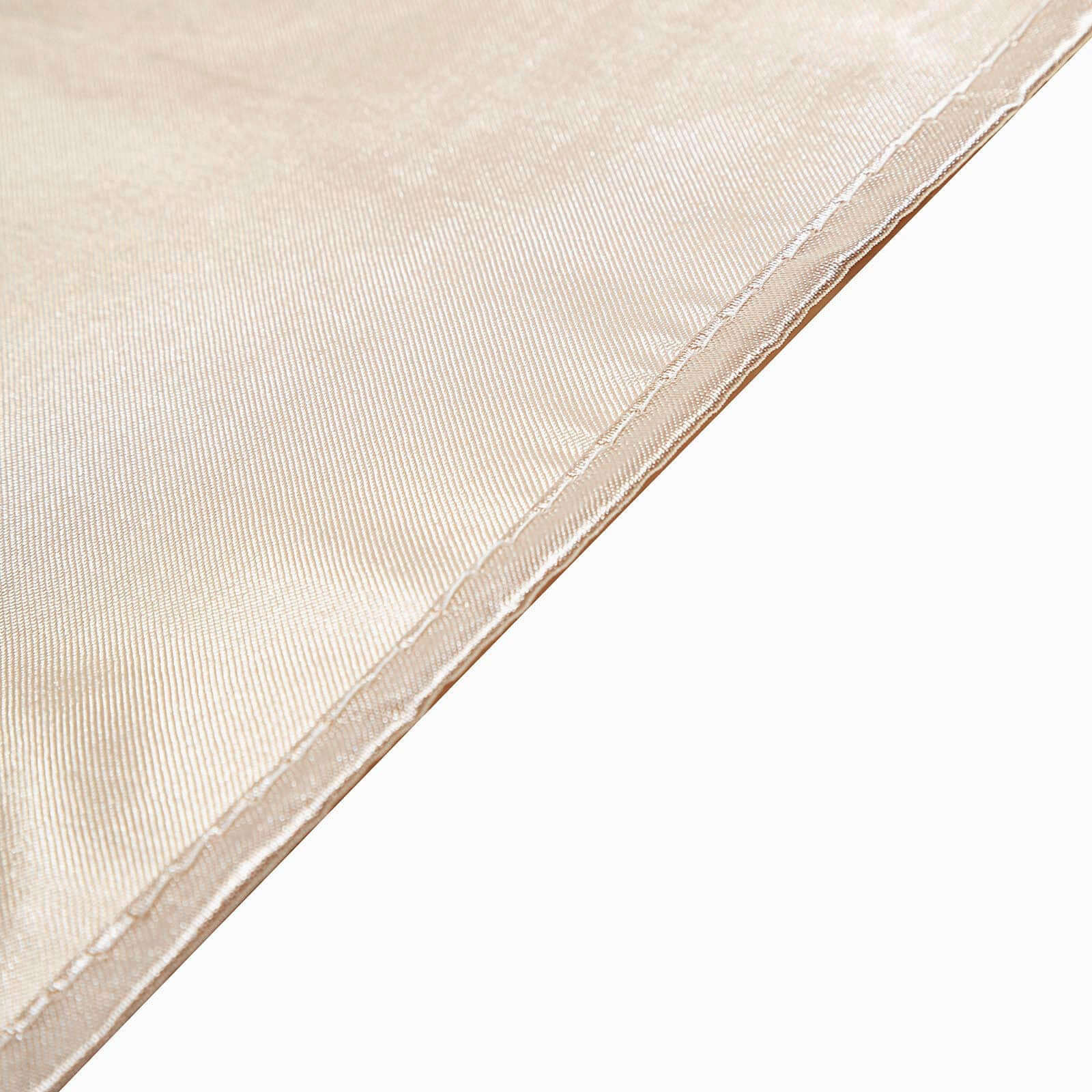 Satin 90"x90" Table Overlay Square Tablecloth Beige - Smooth Finish Table Topper