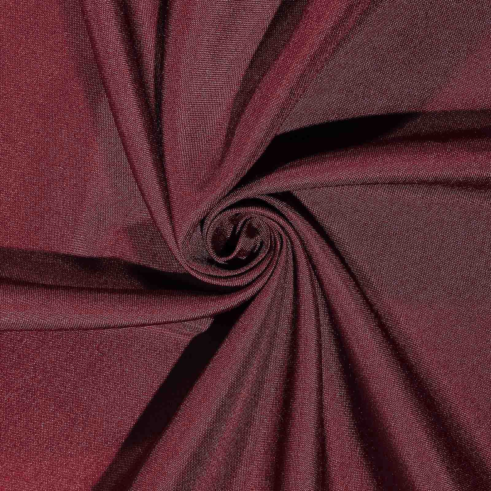 Fitted Polyester 96"x30" Rectangle Tablecloth Burgundy - Durable and Easy to Maintain Table Cover