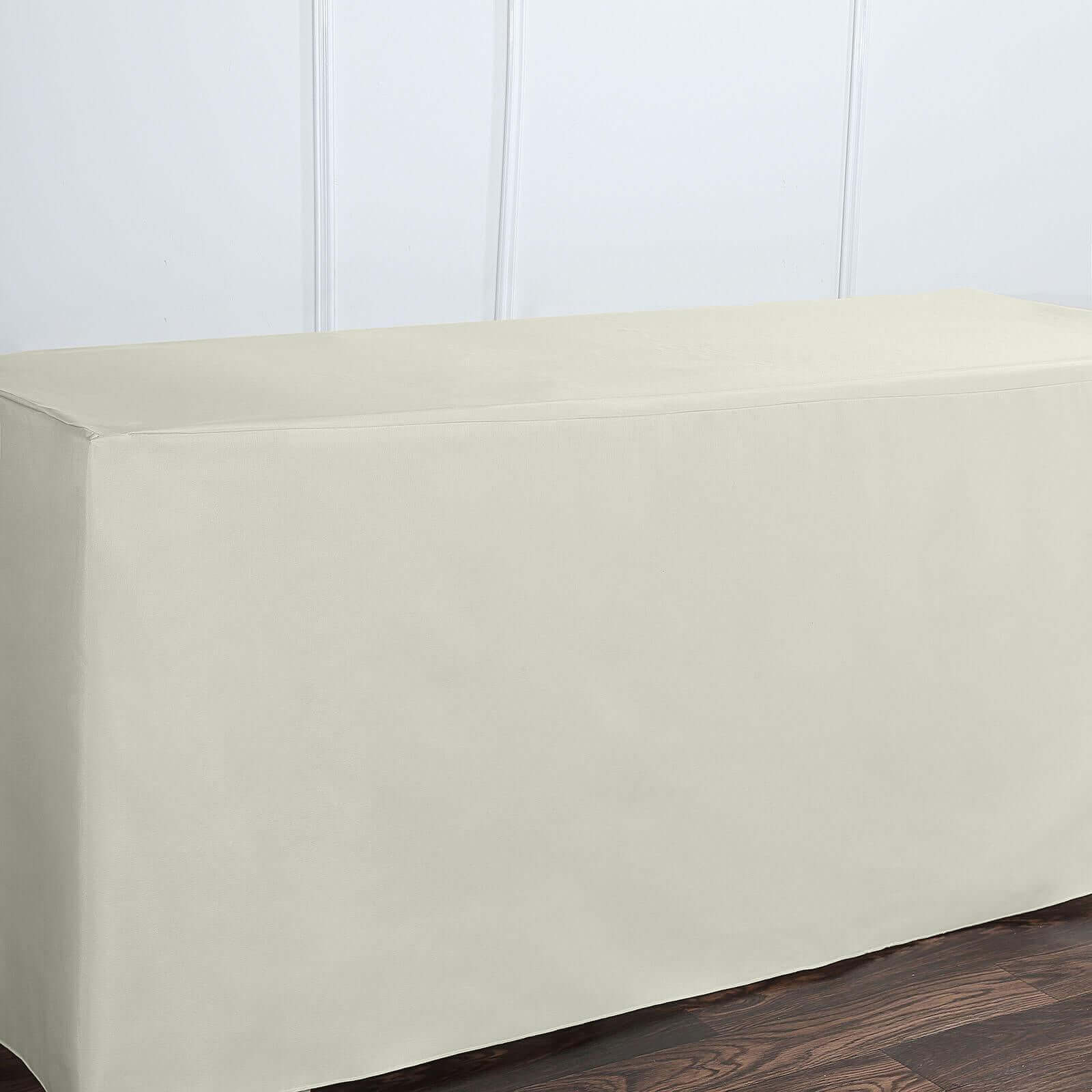 Fitted Polyester 72"x30" Rectangle Tablecloth Ivory - Durable Table Cover
