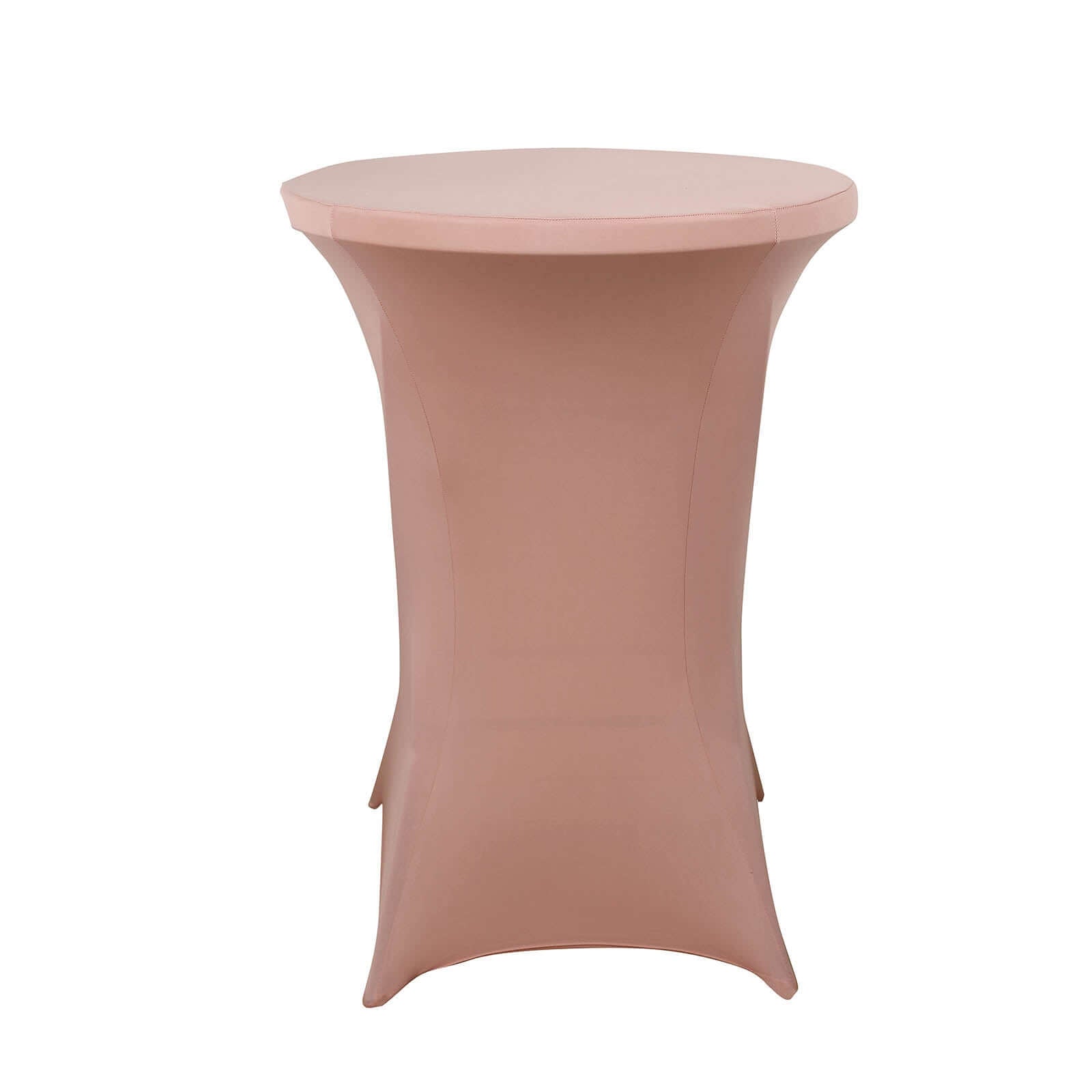 Spandex 24"-32" Round Cocktail Table Cover Dusty Rose - Easy to Maintain Stretch Fitted Highboy Tablecloth