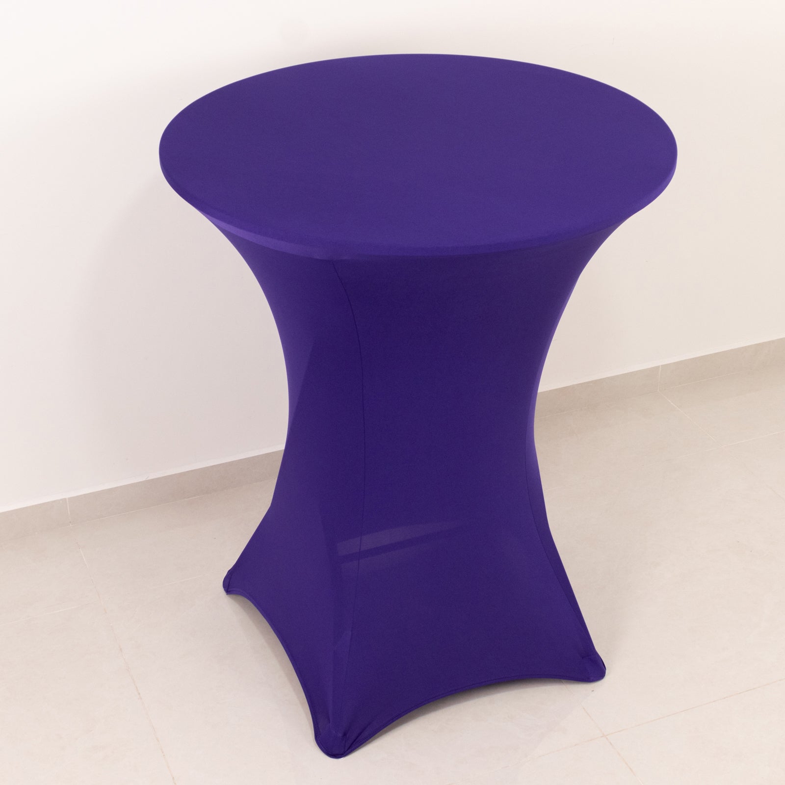 Spandex 33"-36" Round Cocktail Table Cover Purple - Easy to Maintain Stretch Fitted Highboy Tablecloth