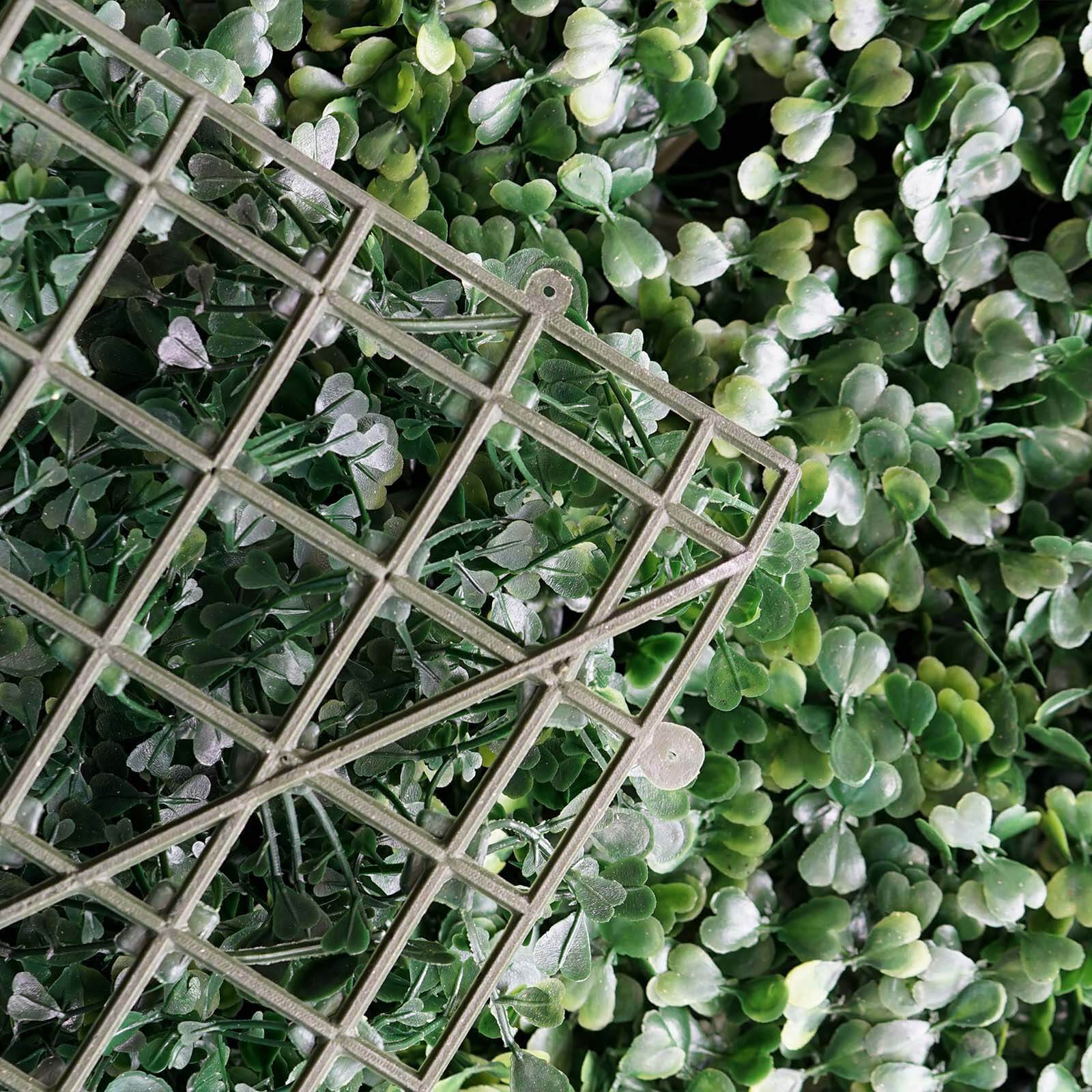11 Sq ft. Dark Green Boxwood Hedge Garden Wall Backdrop Mat - 4 Artificial Panels