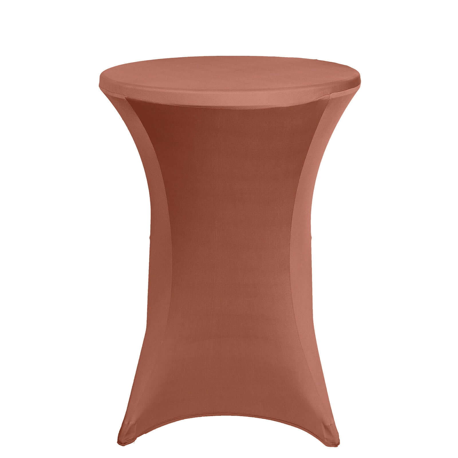 Spandex 24"-32" Round Cocktail Table Cover Terracotta (Rust) - Easy to Maintain Stretch Fitted Highboy Tablecloth