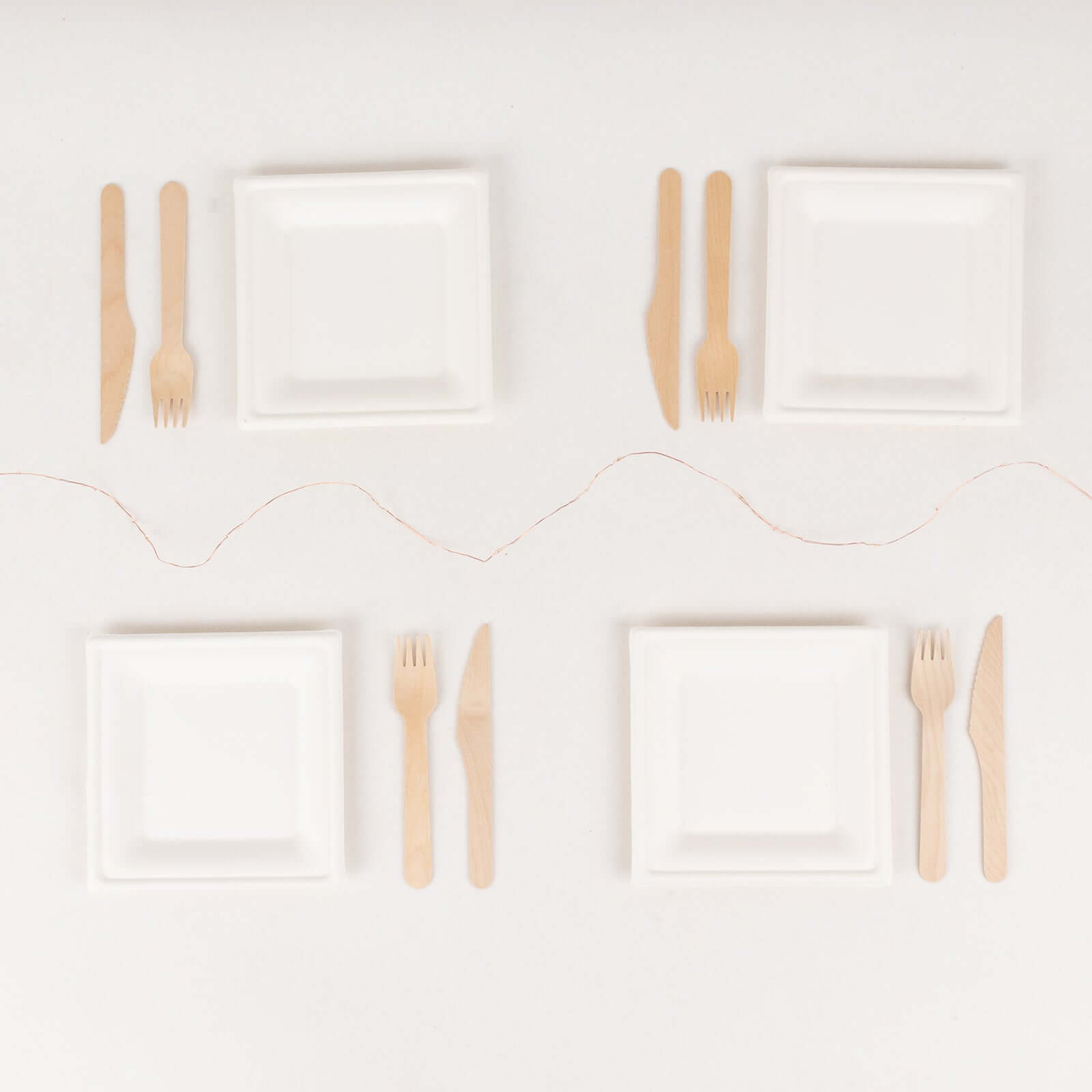 50-Pack Bagasse 6" Square Dessert Plates in White - Biodegradable Disposable Sugarcane Appetizer Salad Plates for Outdoor Events & Eco Conscious Celebrations
