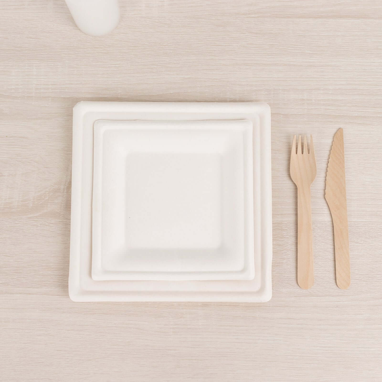 50-Pack Bagasse 6" Square Dessert Plates in White - Biodegradable Disposable Sugarcane Appetizer Salad Plates for Outdoor Events & Eco Conscious Celebrations
