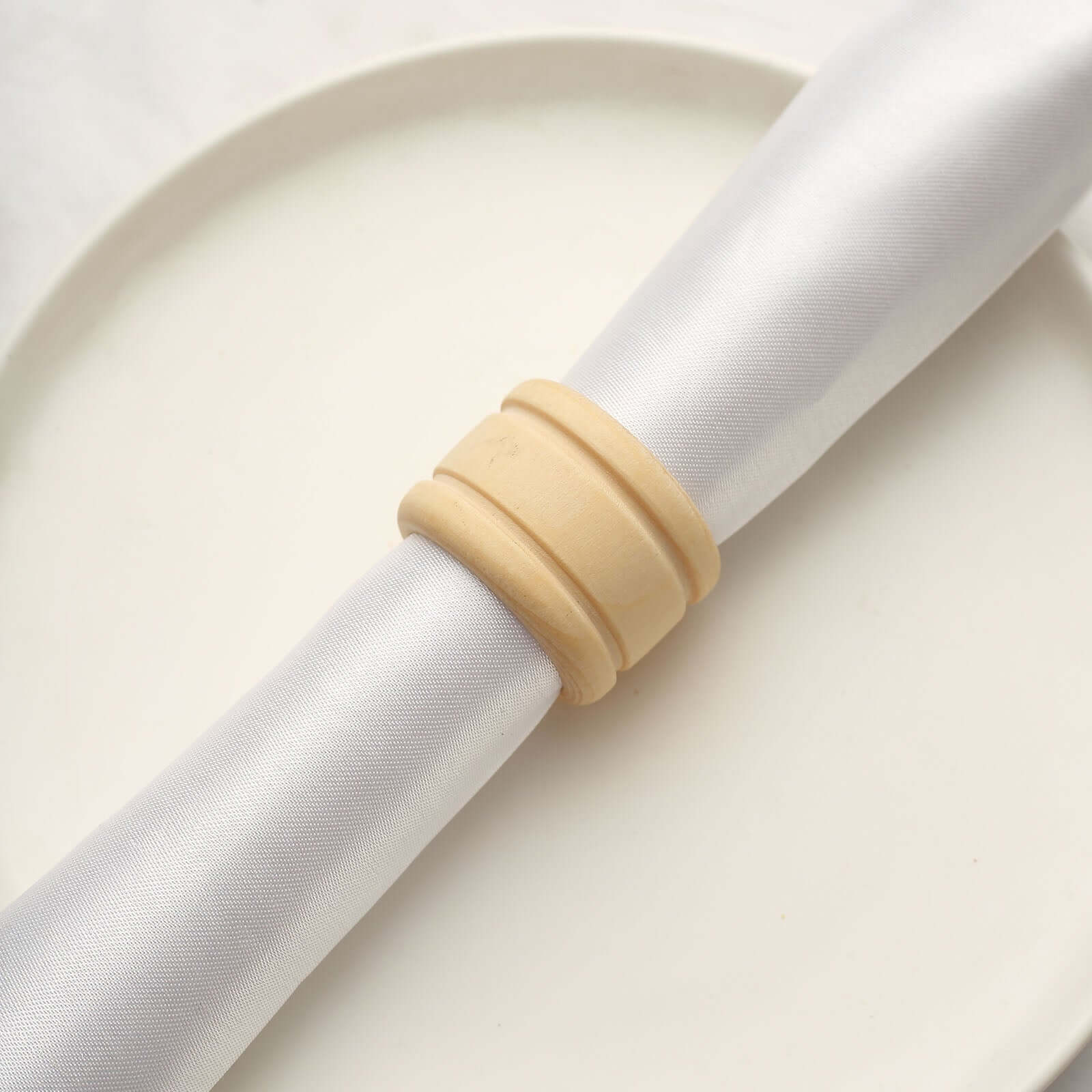 4 Pack Eco Friendly Natural Wooden Napkin Holder Rings, Disposable