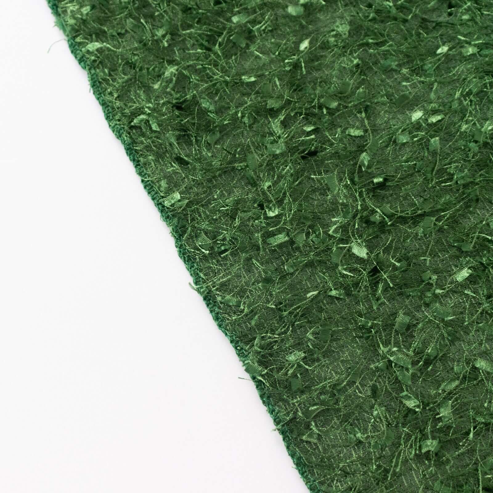 Polyester 12"x108" Table Runner Green - Fringe Shag Table Decor