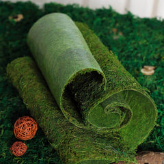 Moss 14"x48" Table Runner Green - Natural Preserved Design with Fishnet Grid for Unique Events