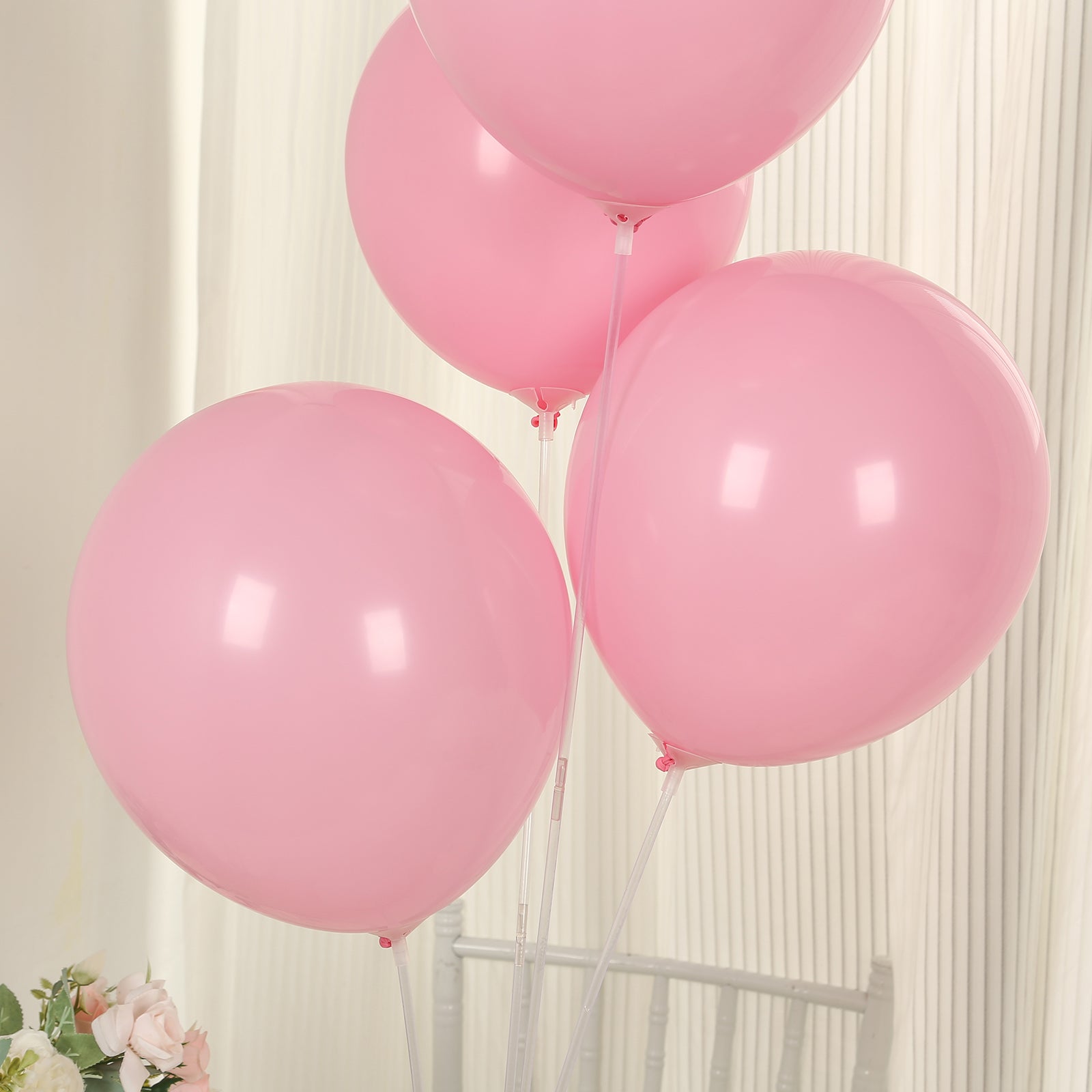 50 Pack Matte Pastel Pink Biodegradable Balloons 12", Round Eco-friendly Thick Latex Party Balloons