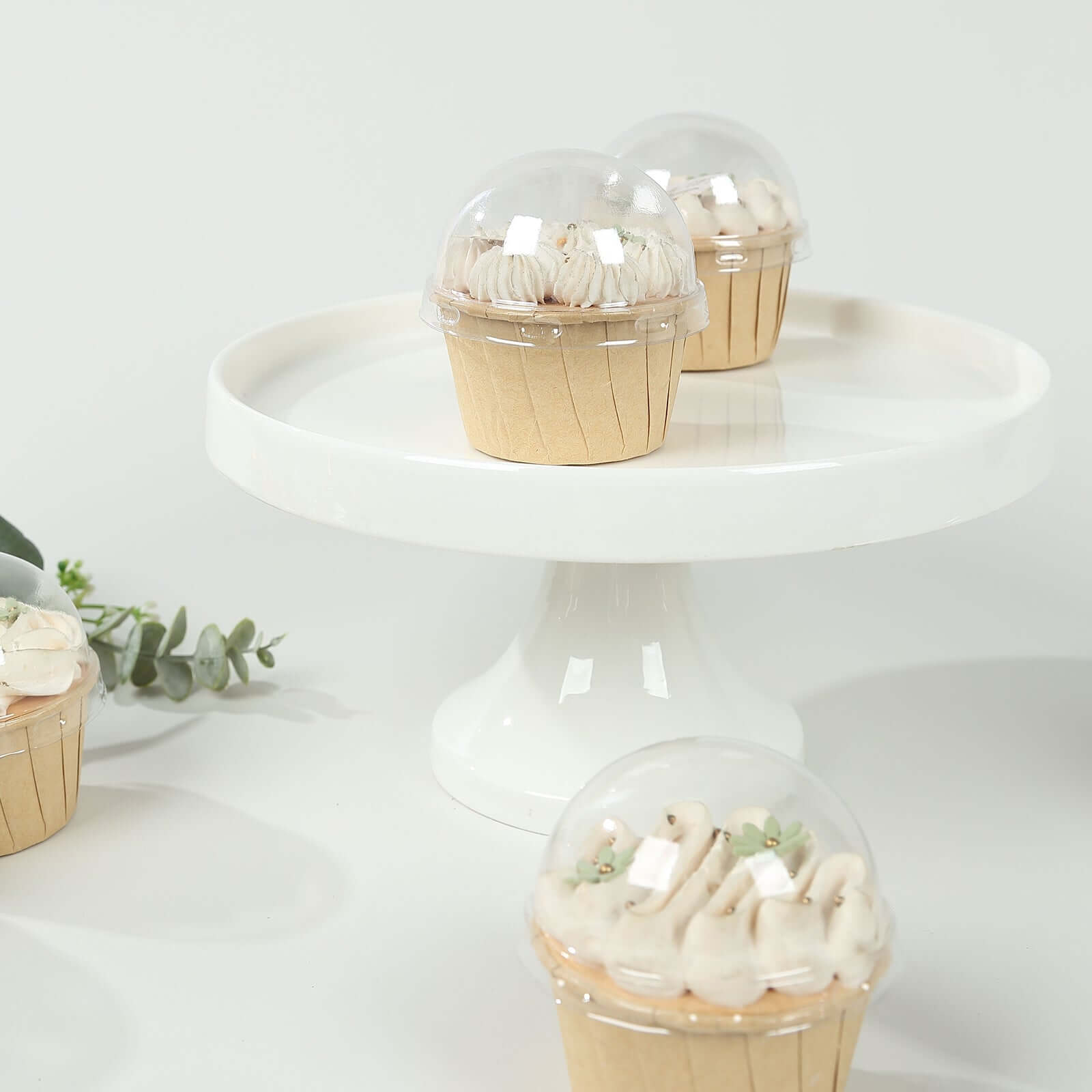 50-Pack Plastic Dome Lids For Cupcake Liners Clear - Food Safe Disposable Baking Cake Cup Lids for Dessert Buffets Bakery Displays & Party Favors 3"