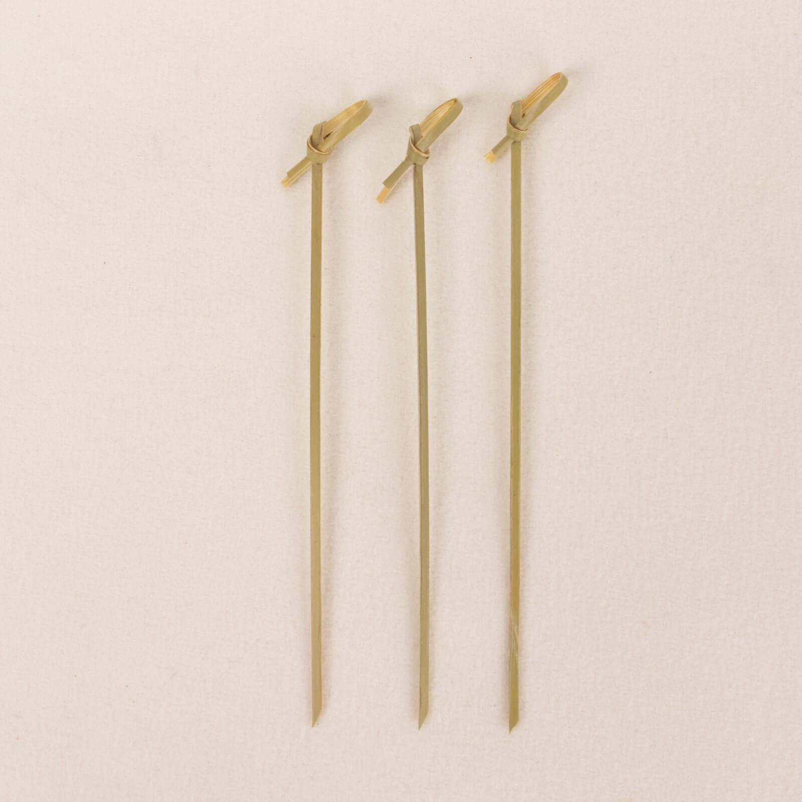 100-Pack Bamboo Cocktail Sticks Twisted Knot Decorative Top Design - Eco Friendly Party Picks 6"